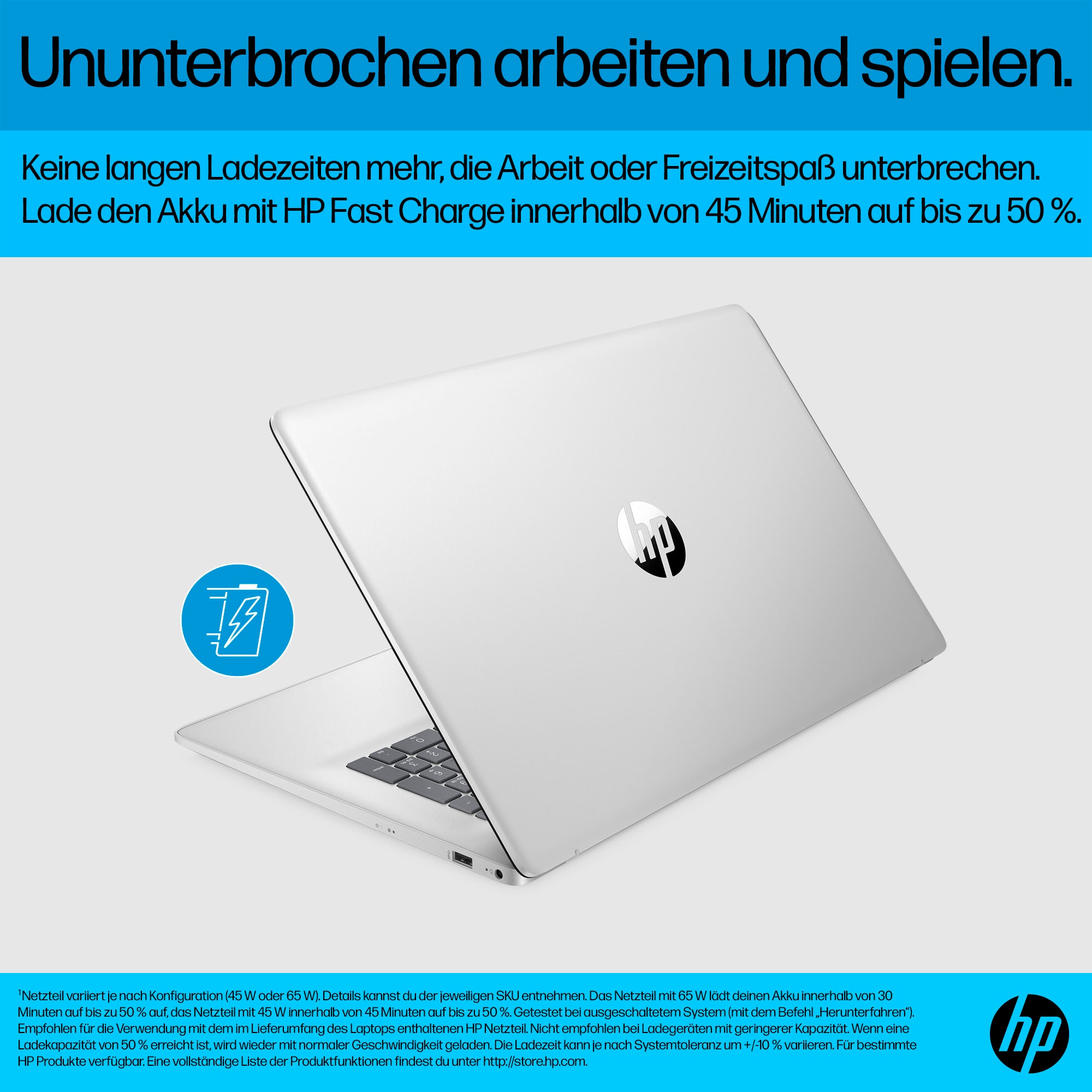 HP Notebook »17-cp3271ng«, 43,94 cm, / 17,3 Zoll, AMD, Ryzen 7, 512 GB SSD