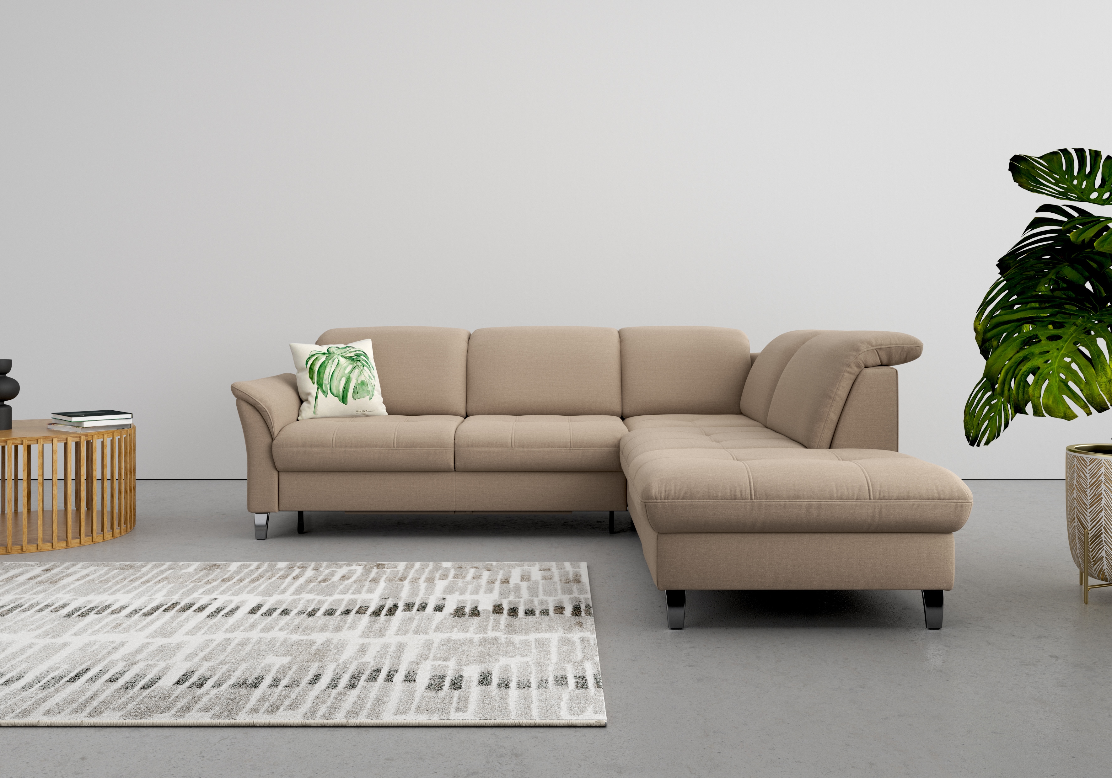 sit&more Ecksofa "Maggiore L-Form" wahlweise mit Kopfteilverstellung, Schlaffunktion und Stauraum
