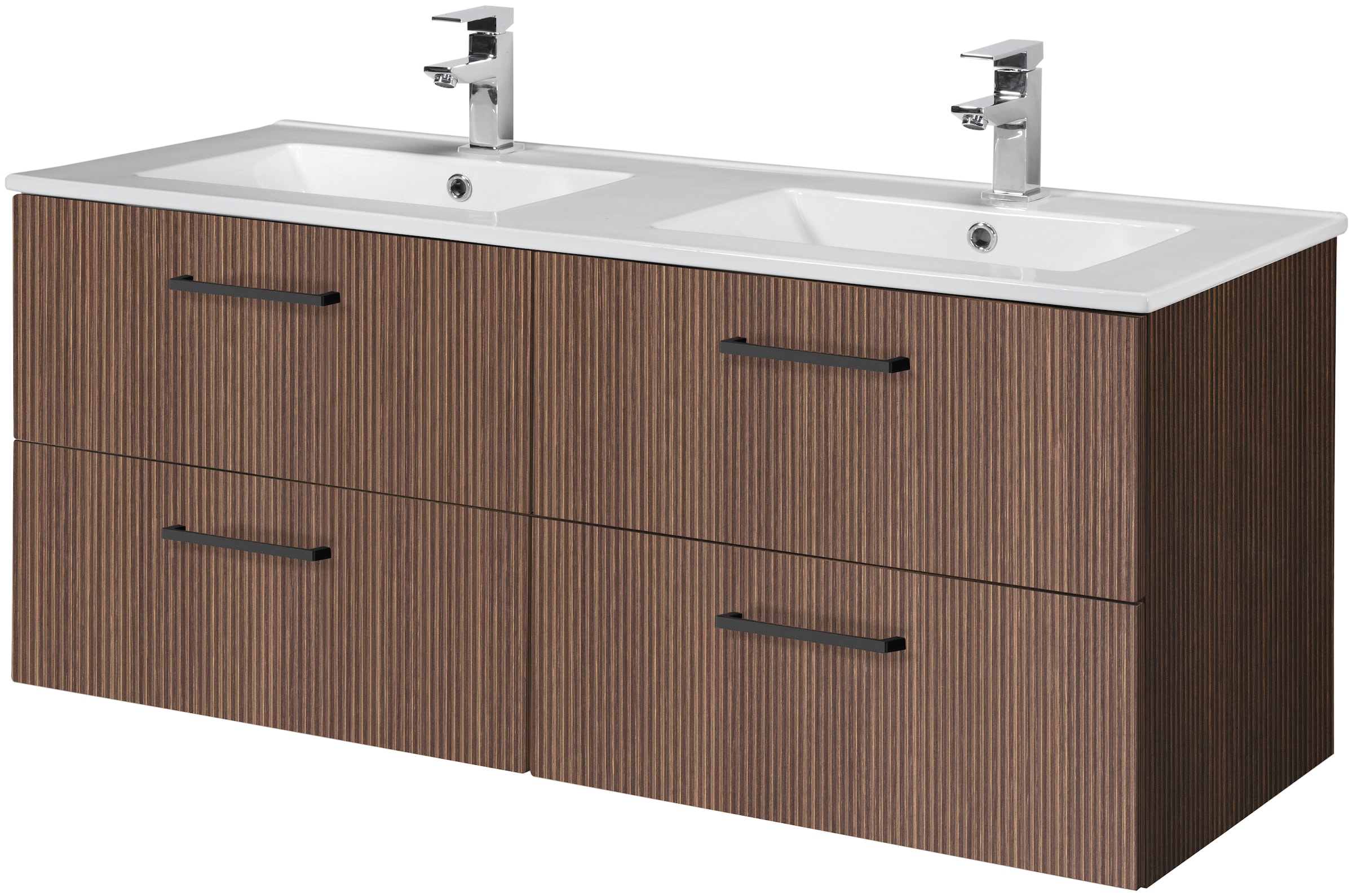 HELD MÖBEL Doppelwaschtisch "Trento", Badmöbel in Breite 120 cm, 2 Doppel-Waschbecken zur Auswahl