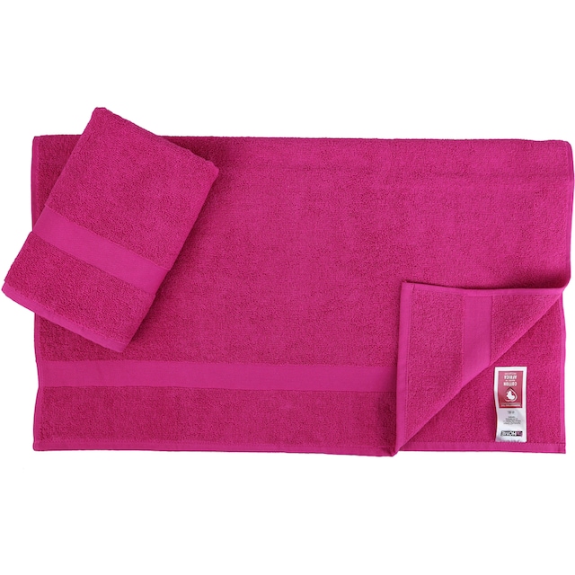 my home Handtuch Set »Nela«, Set, 6 tlg., Walkfrottier, mit Bordüre, einfarbiges  Handtuch-Set aus 100% Baumwolle auf Rechnung | BAUR