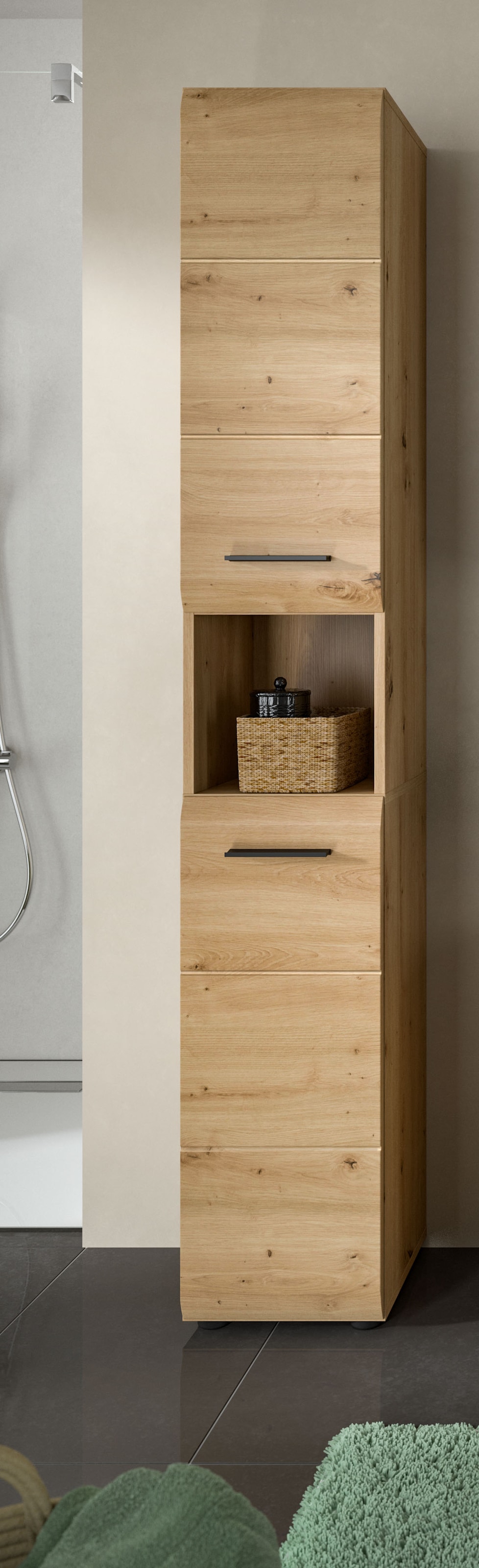 INOSIGN Stauraumschrank, (1 St.), Florenz, Badschrank hoch, Artisan Oak NB, 185 cm Hoch