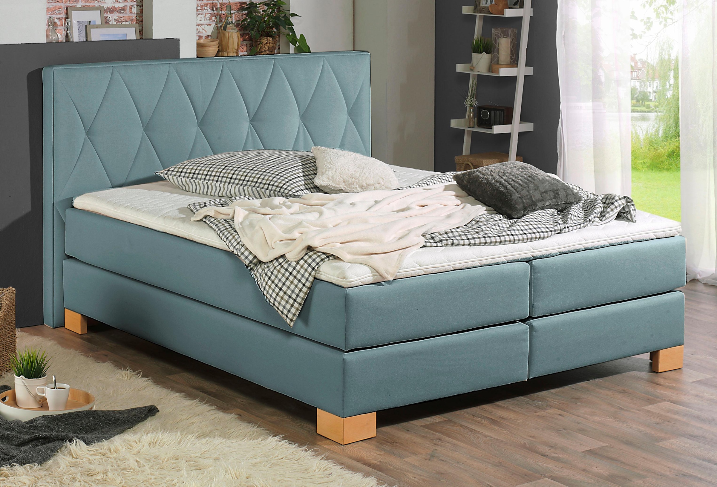 Home affaire Boxspringbett »Merino«, incl. Kaltschaumtopper, 5, Breiten, 2 Härtegrade, 3 Ausführungen