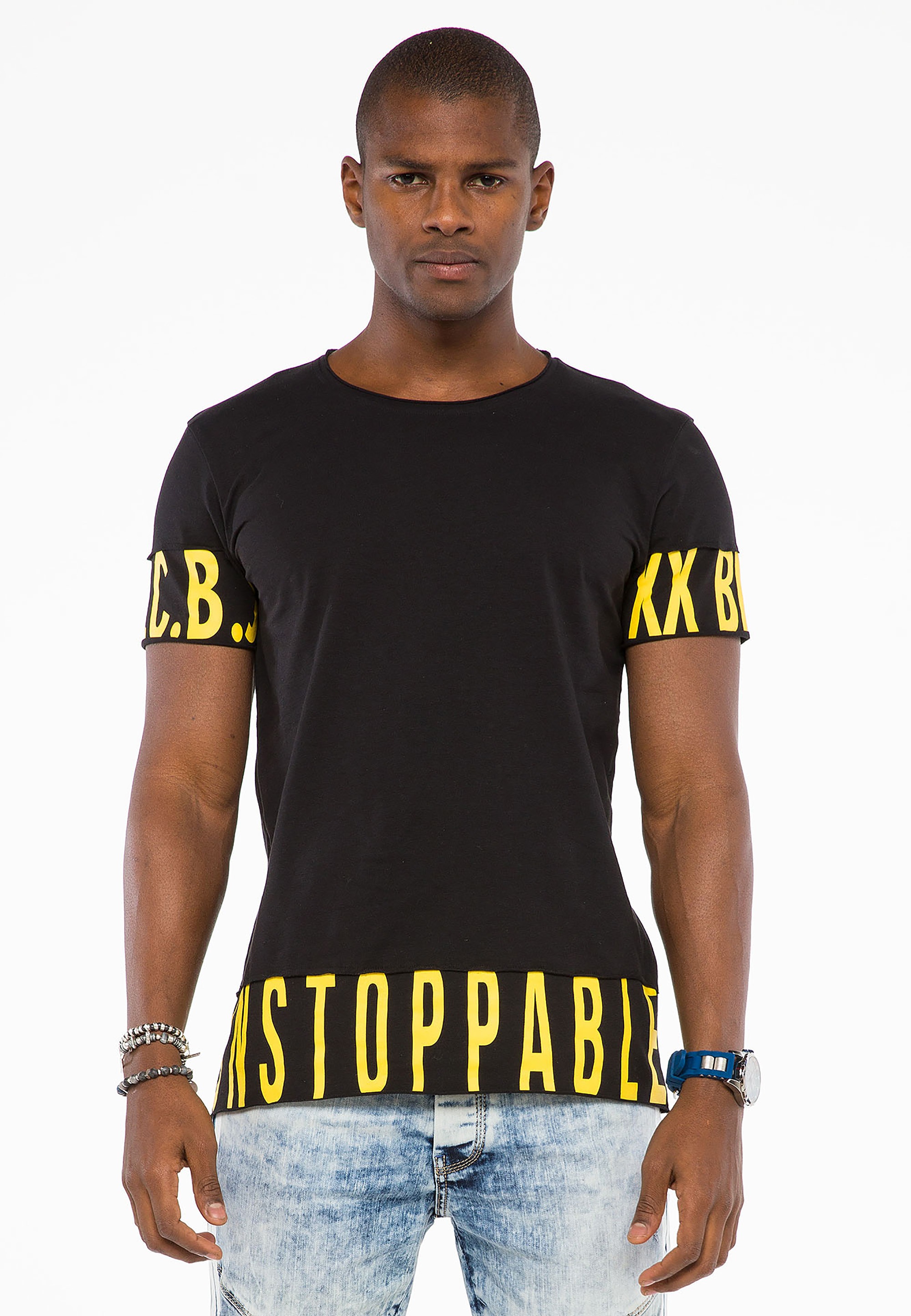 Cipo & Baxx T-Shirt mit großen Marken-Buchstaben