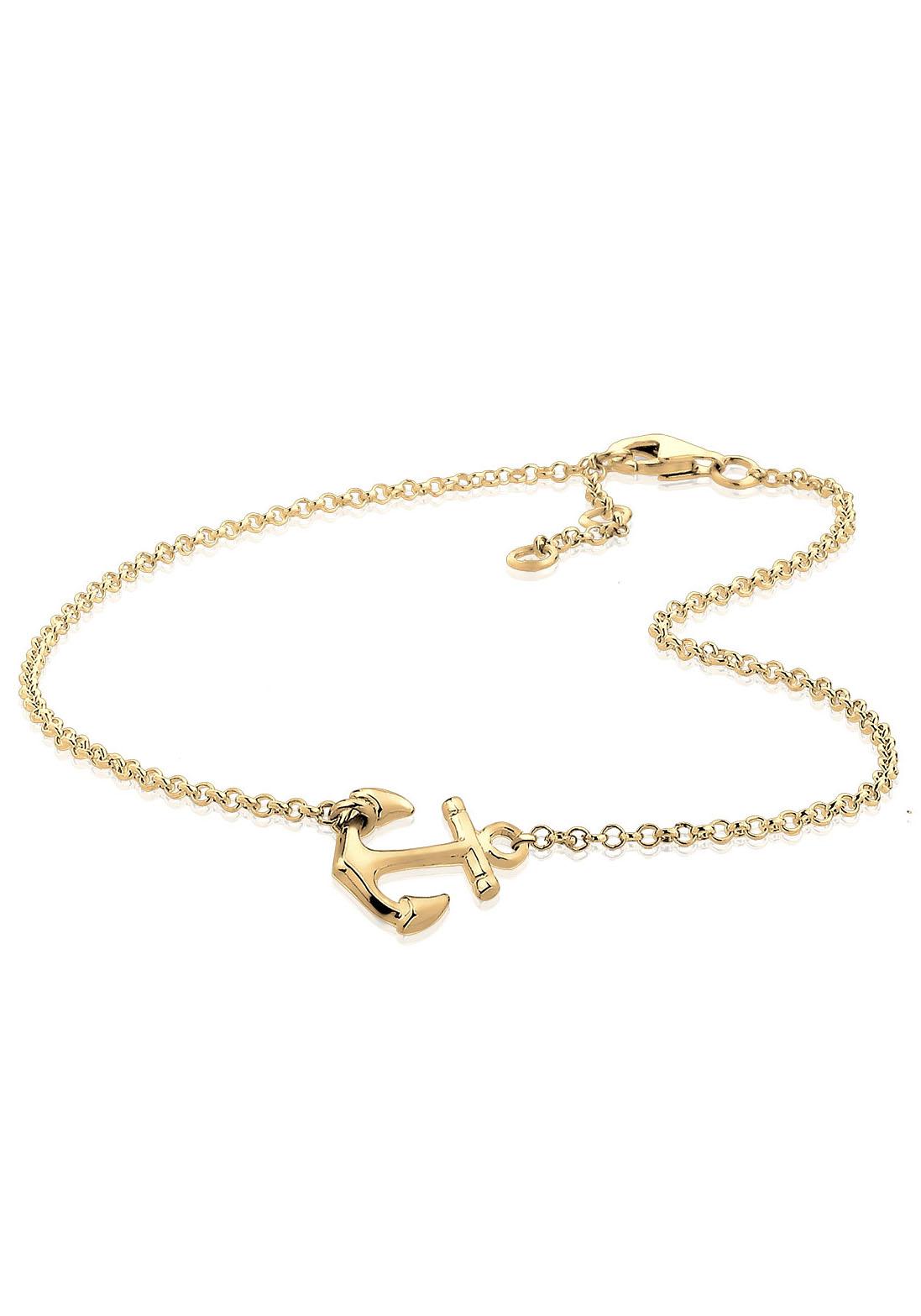Elli Fußkette Anker, 0701632915, 0706710116 Unisex gelbgoldfarben Einheitsgröße