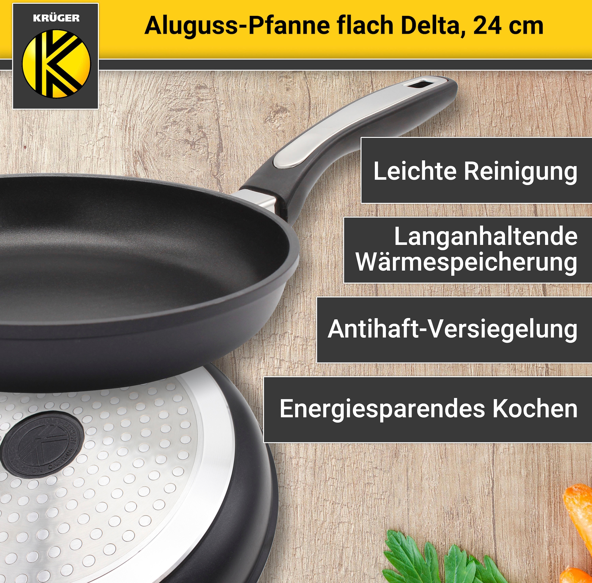 Krüger Bratpfanne kaufen »Delta«, | Induktion BAUR Aluminiumguss