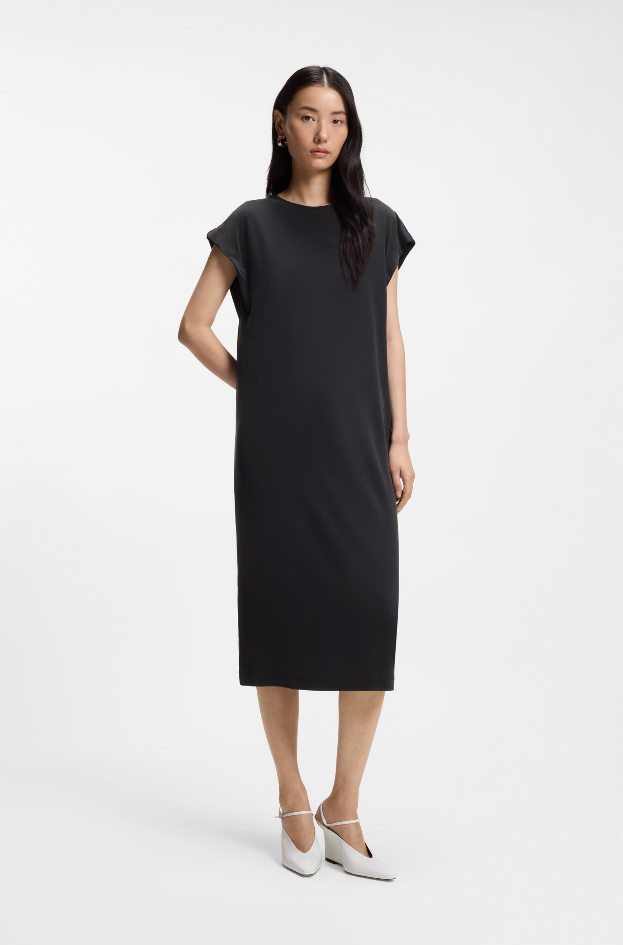 BOSS ORANGE Midikleid "Endra Premium Damenmode" mit Knotendetail, gerade ge günstig online kaufen