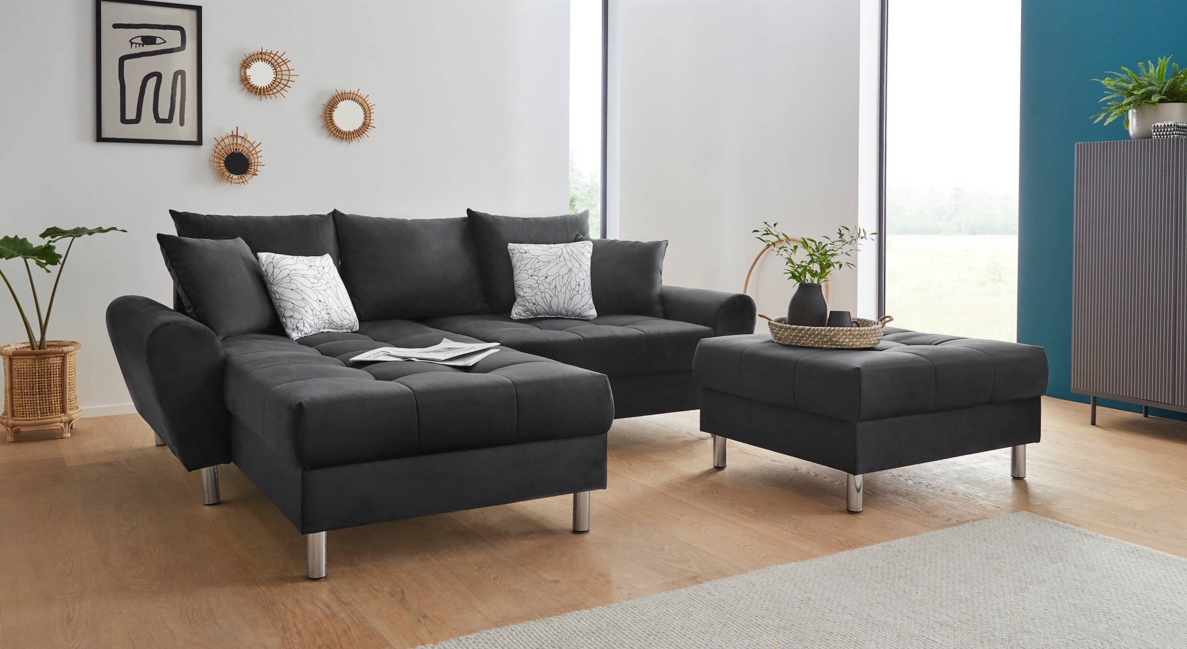 COLLECTION AB Ecksofa, BAUR Hocker, und Bettfunktion bestellen Federkern | inklusive