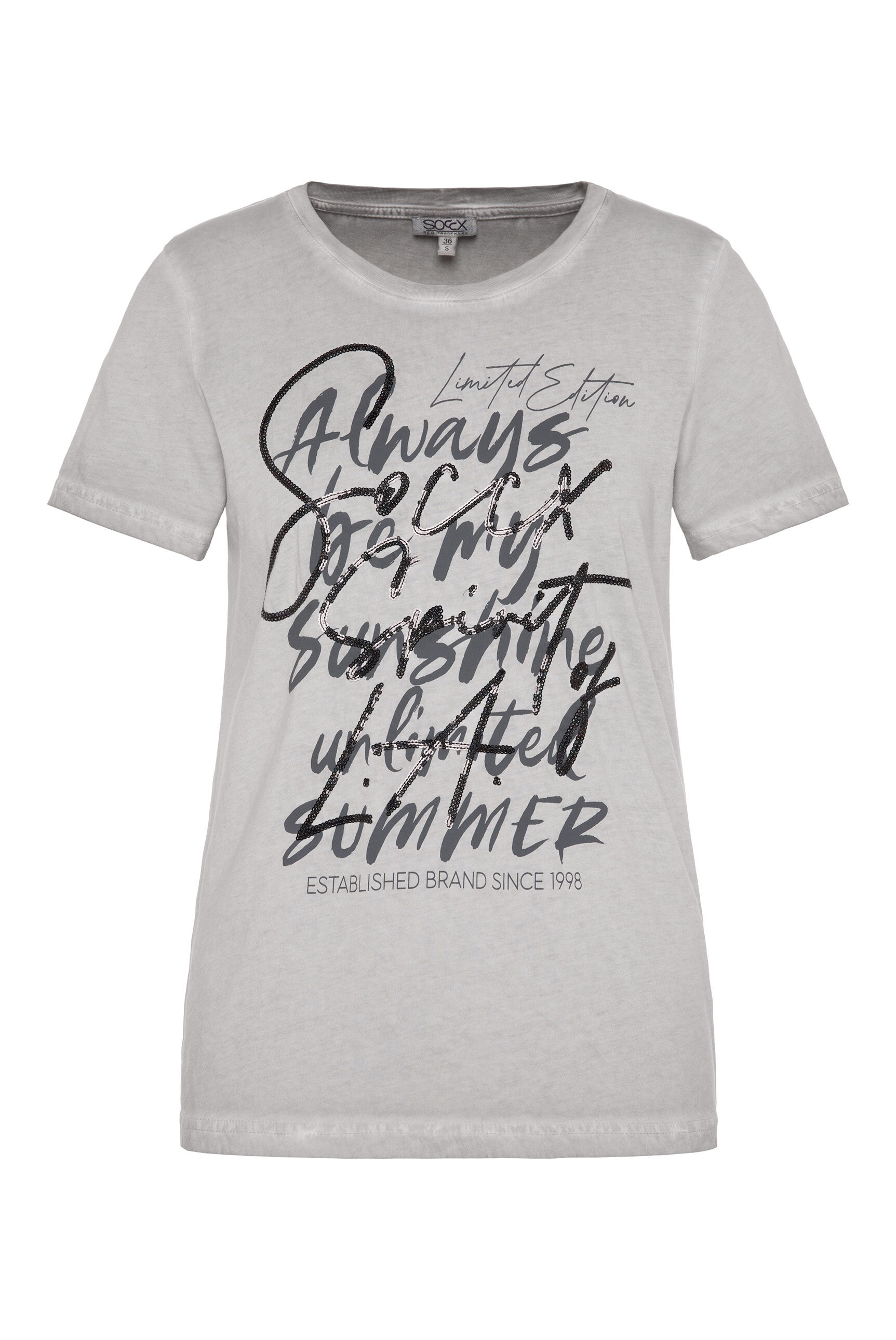 SOCCX Rundhalsshirt, mit Pailletten-Schriftzug