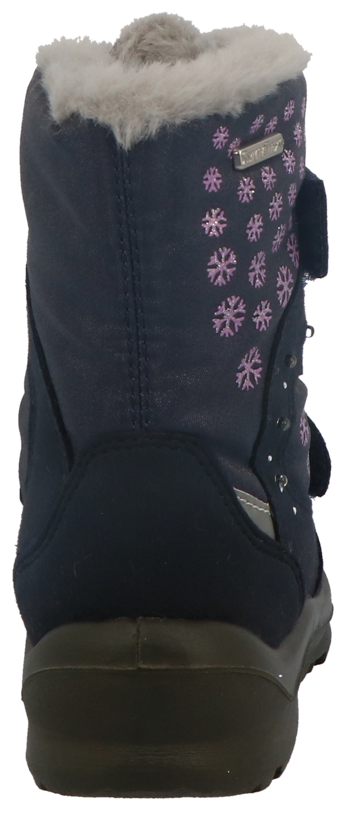 Winterboots LURCHI "Kimiko SYMPATEX", Mädchen, Gr. 32, bunt (dunkelblau, lila), Lederimitat, Textil, Glitzer, Schuhe Winterboots, Boots mit Schneeflocken Print, Größenschablone zum Download 3