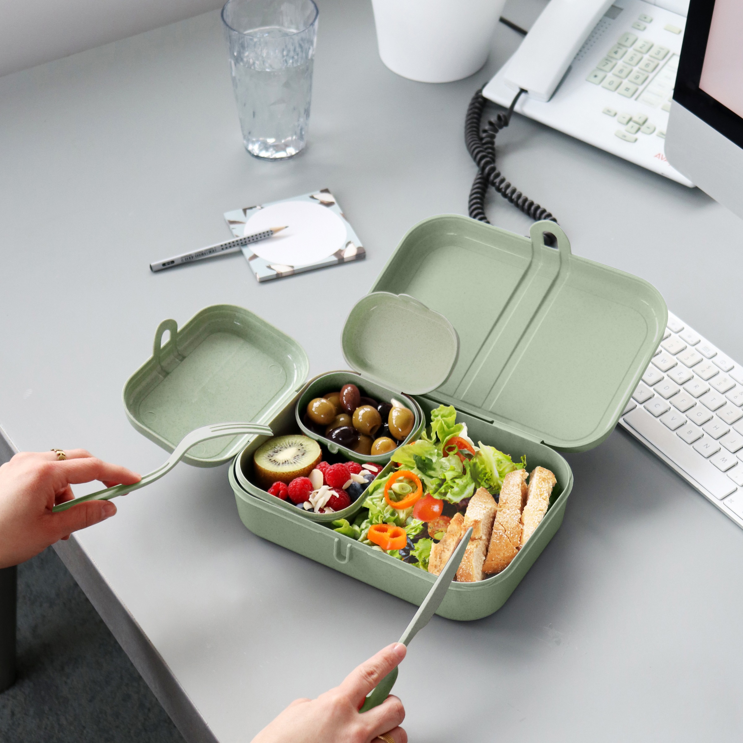 KOZIOL Lunchbox »PASCAL READY«, (Set, 4 tlg.), spülmaschinengeeignet, melaminfrei, inkl. Besteck