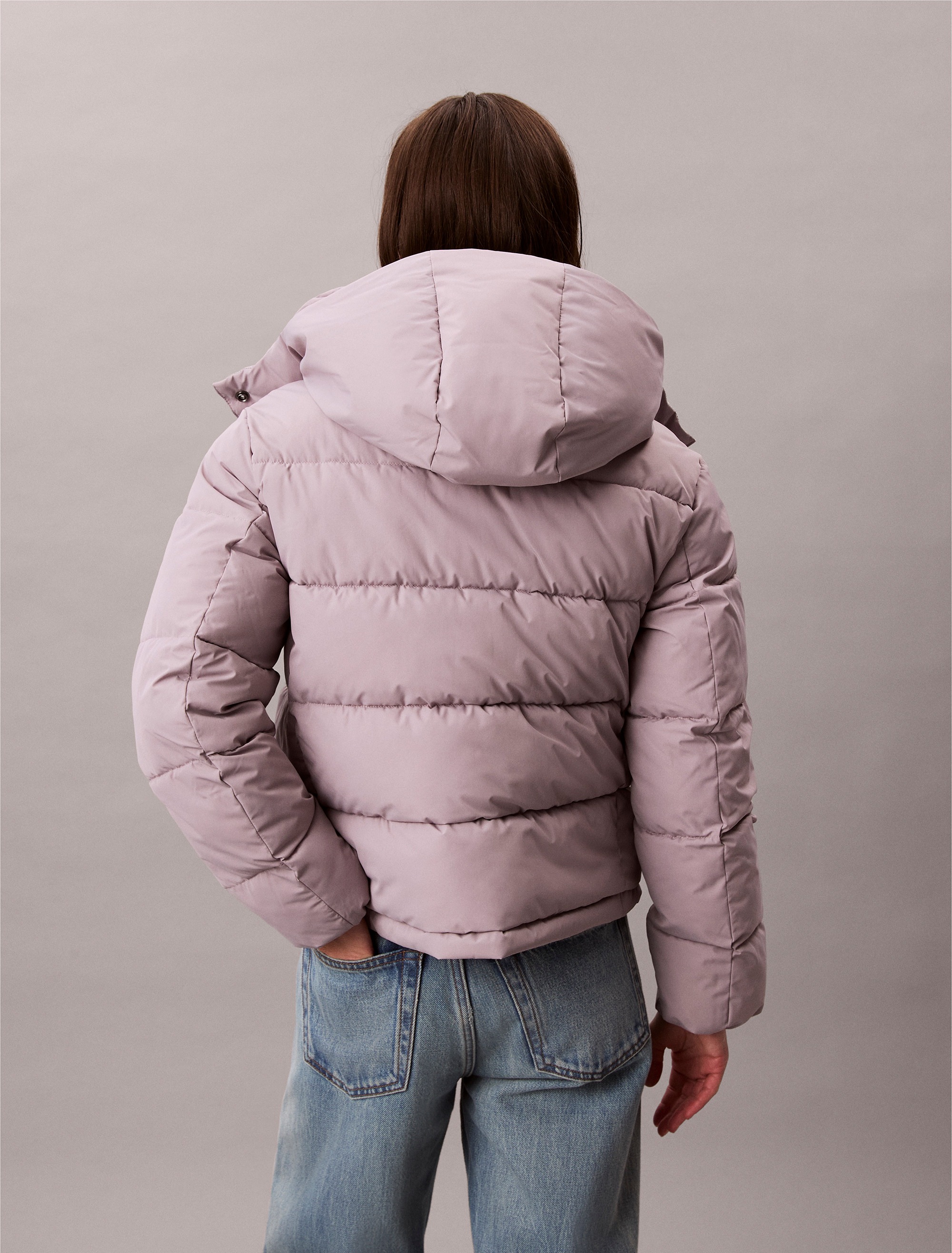 Calvin Klein Jeans Steppjacke "MATTE MONOLOGO MW SHORT PUFFER", mit Kapuze, günstig online kaufen