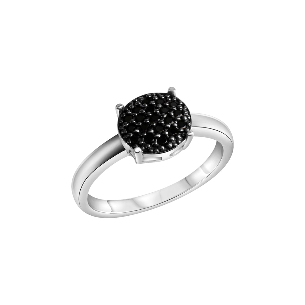 CELESTA Fingerring »925 Silber mit schwarzen Zirkoniasteinen«