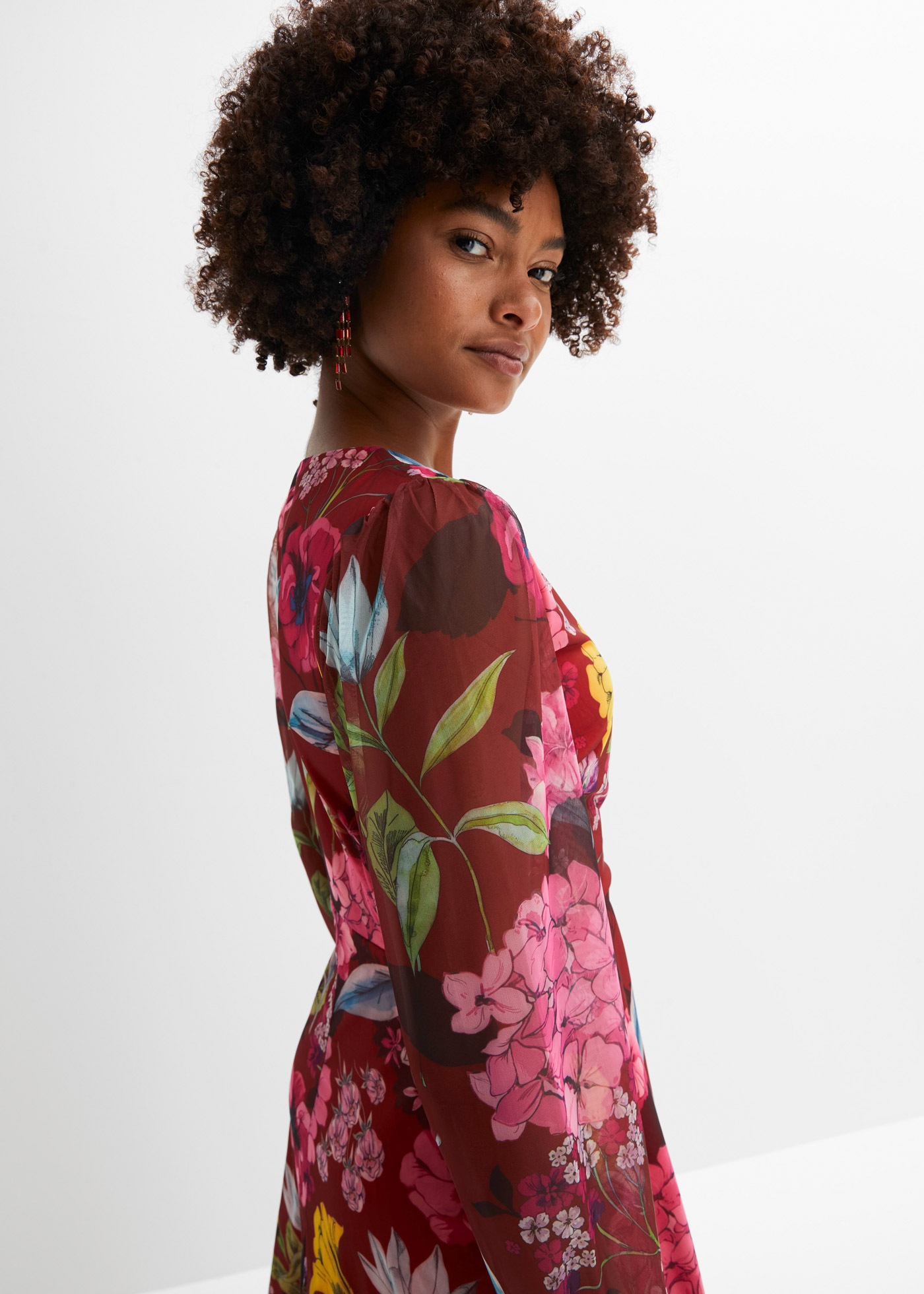 Thumbnail - bonprix Midikleid für femininen Look, aus leichtem Mesh-Material, eleganter Stil