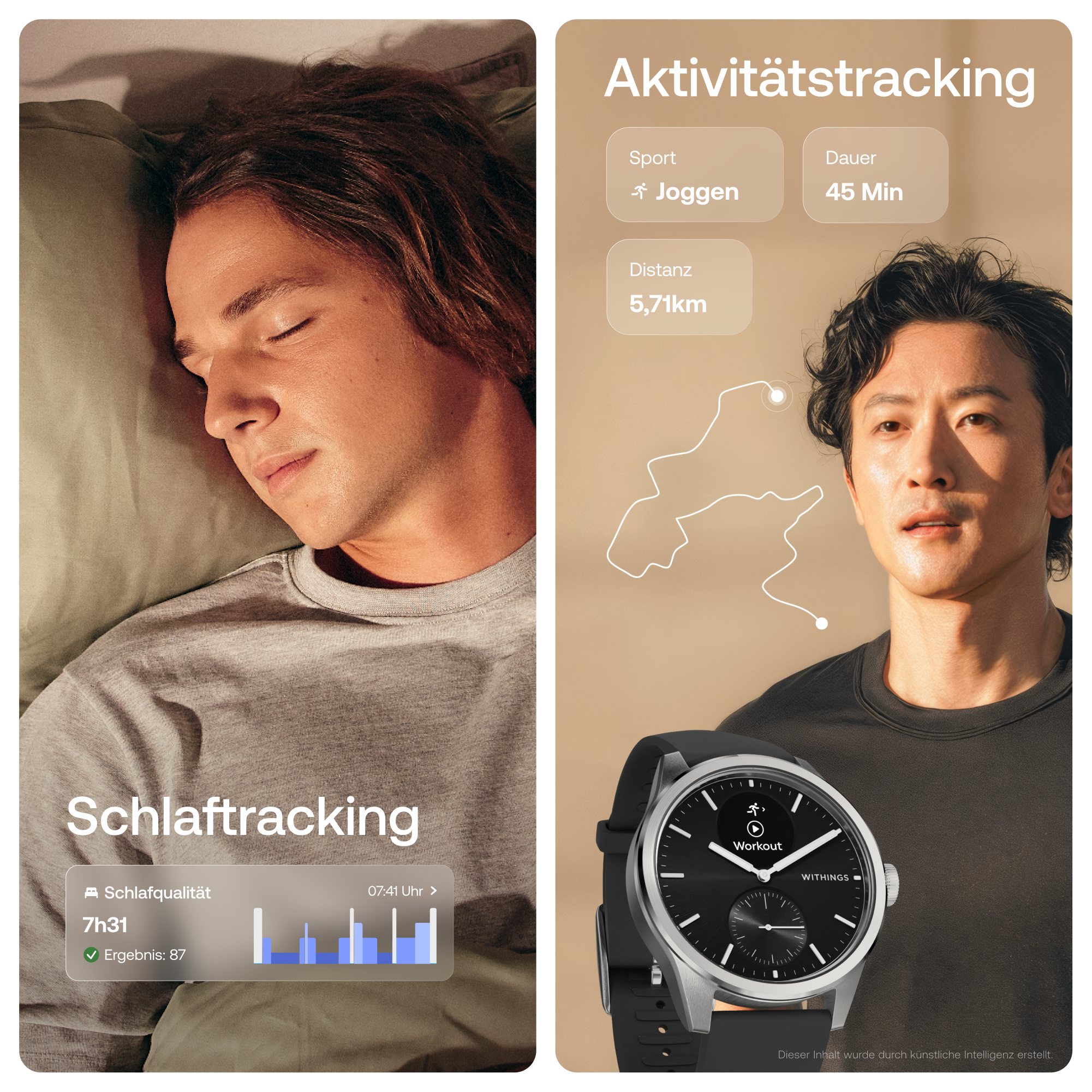 Withings Smartwatch »ScanWatch 2 42mm, hybrid, Akku bis 35 Tage, 50 M Wasserdicht« ( ) HealthSenseOS