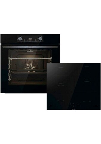 Backofen-Set »BLACKSET2«, BLACKSET2, mit 1-fach-Teleskopauszug, Aqua Clean