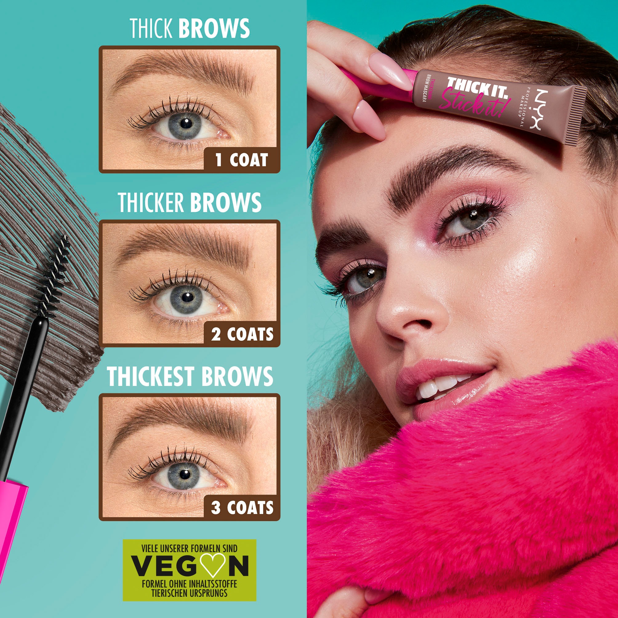 NYX Augenbrauen-Kosmetika »Professional Makeup Brow Mascara«, mit feiner Verdichtungstechnik