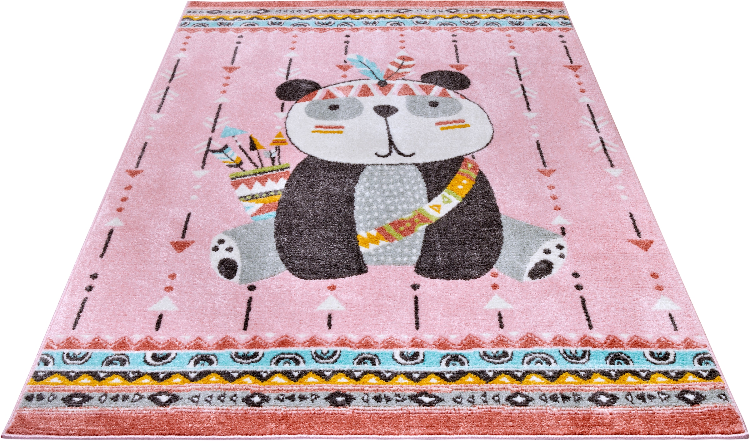 HANSE Home Kinderteppich »Adventures Panda«, rechteckig, 7 mm Höhe, Spielteppich, fest, Kinderzimmer, Kurzflor, Spielunterlage