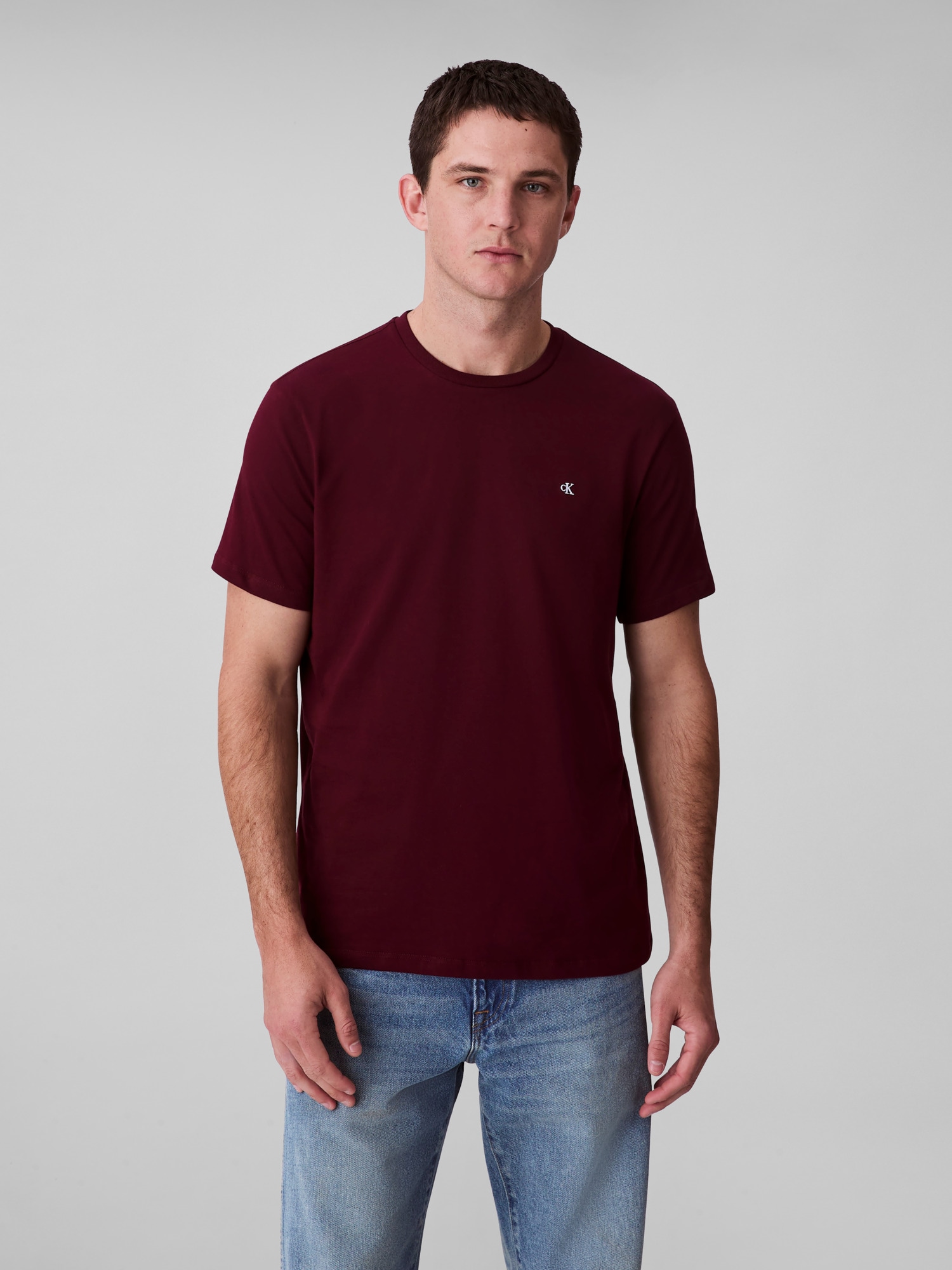 Calvin Klein Jeans "SS SMOOTH CTTN SOLID CREWNK TEE" mit Logo günstig online kaufen