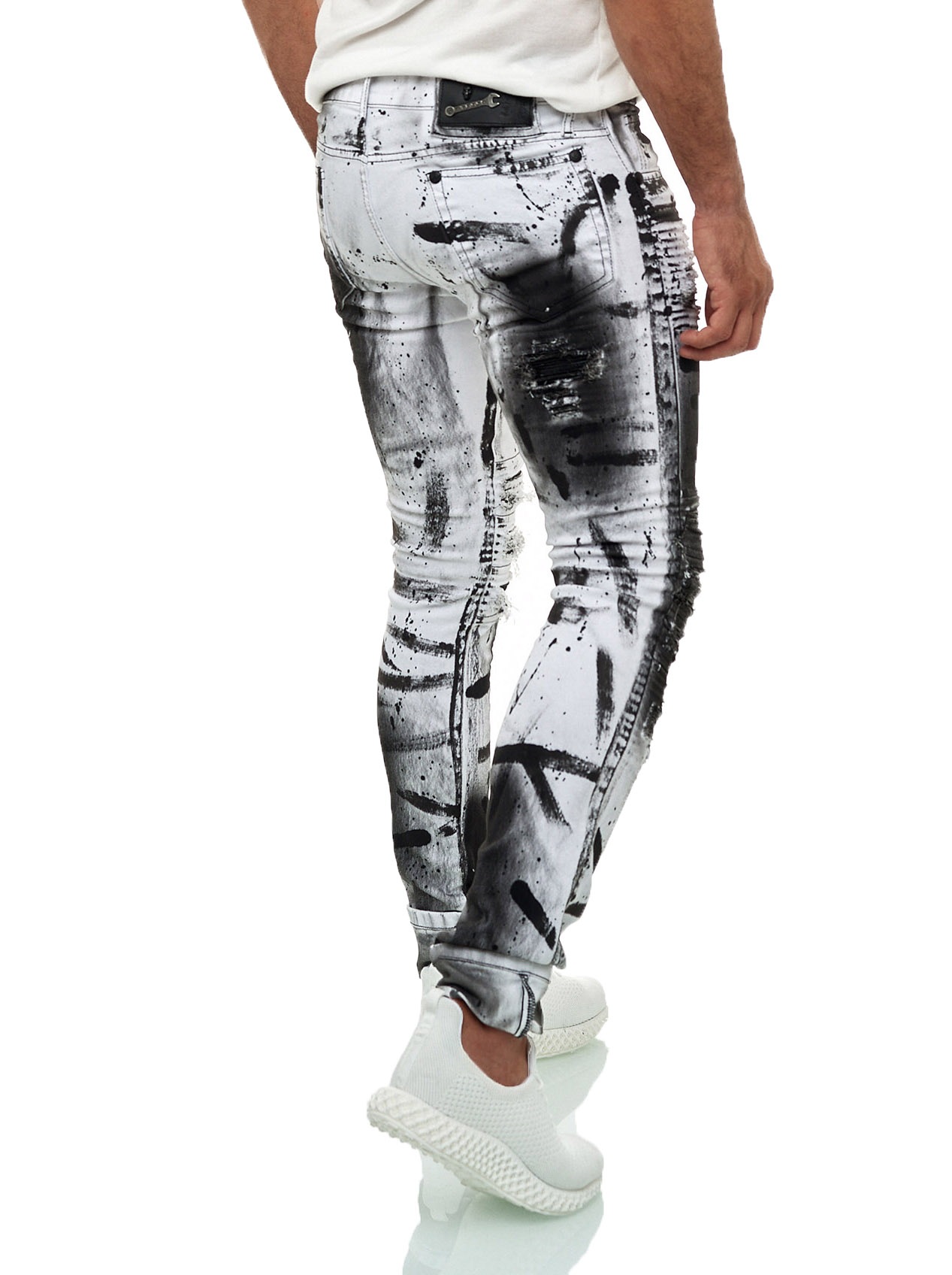 KINGZ Slim-fit-Jeans, mit ausgefallener Batik-Waschung