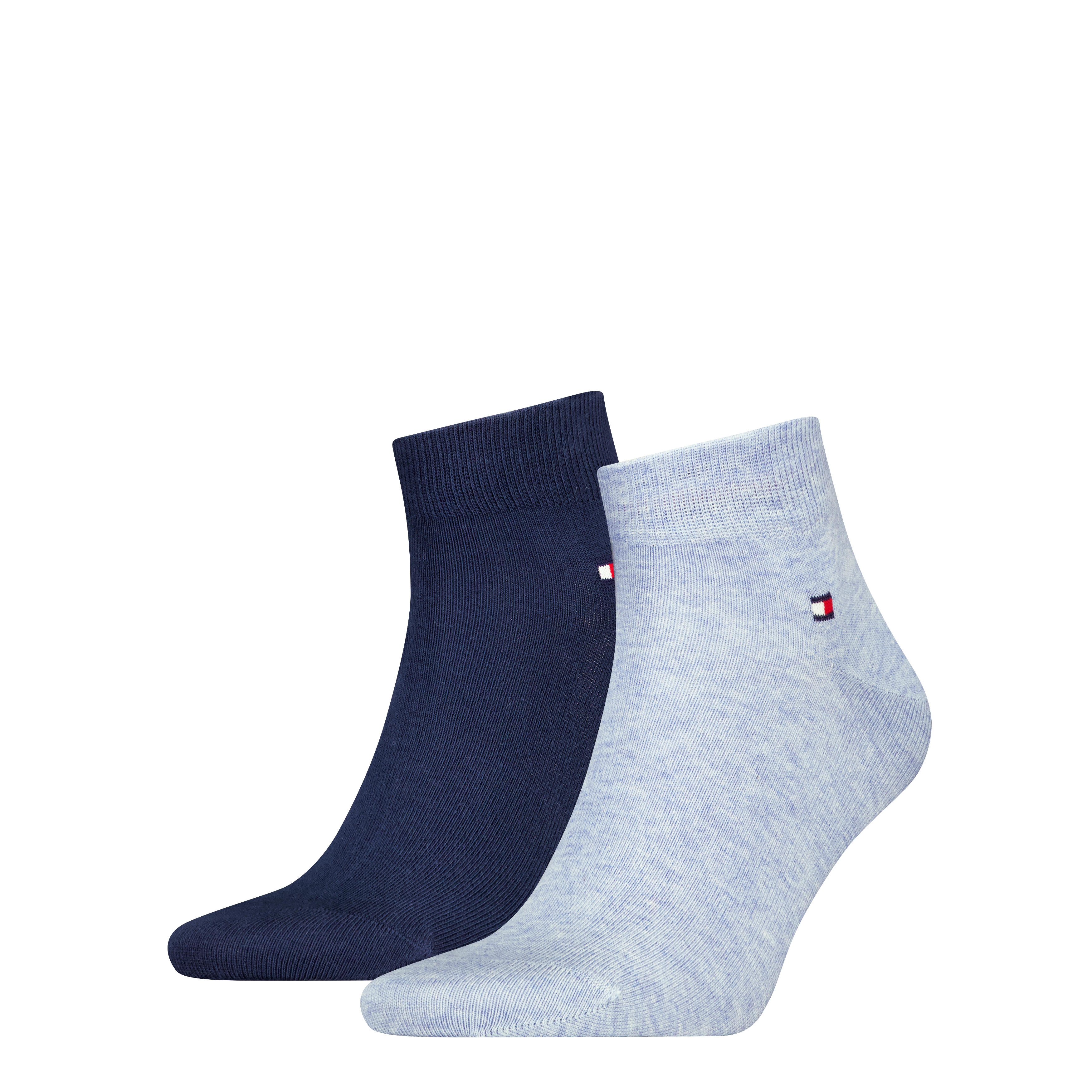 Tommy Hilfiger Kurzsocken "TH MEN QUARTER 2P" 2 Paar, weicher, elastischer Rippenbund, klassisches Tommy Hilfiger Logo