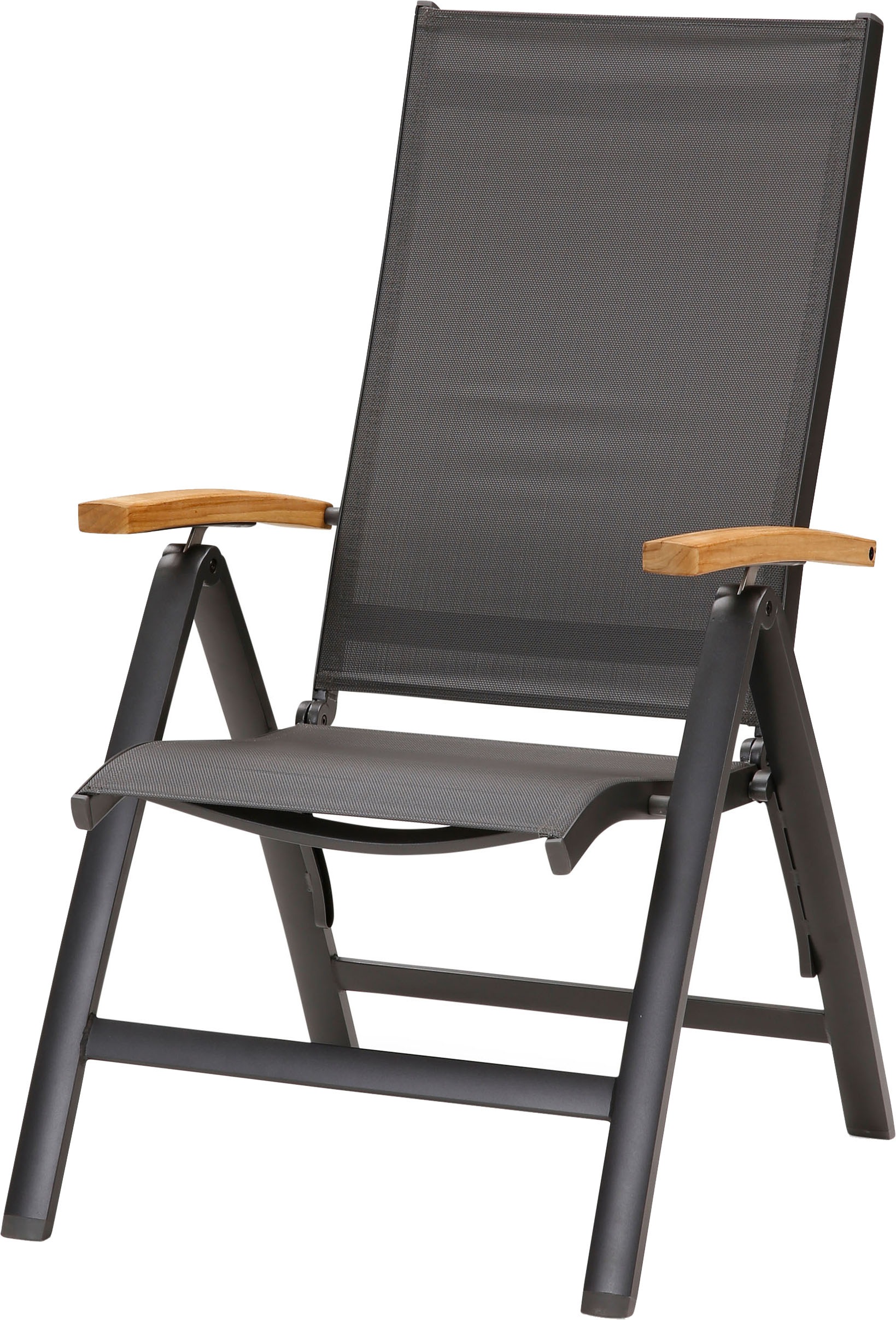 Klappstuhl BEST, B:62cm H:110cm T:67cm, grau, Aluminium, Garten, Stühle, "Cavalese"