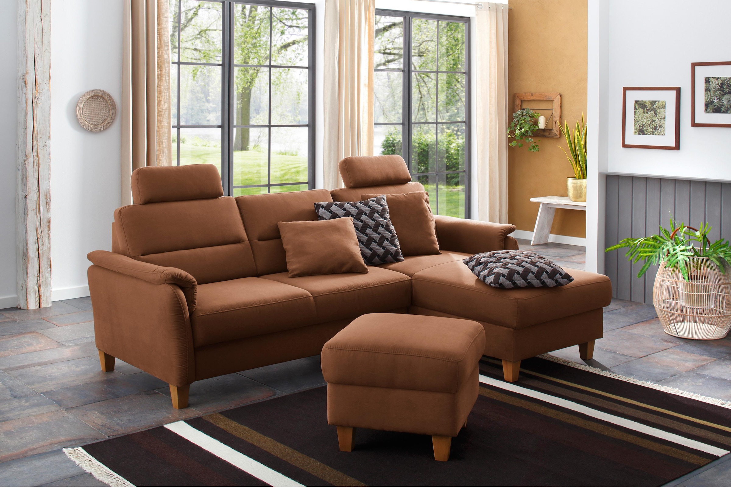 Home affaire Ecksofa "Palmera L-Form, B: 244 cm" optional Bettfunktion & Be günstig online kaufen