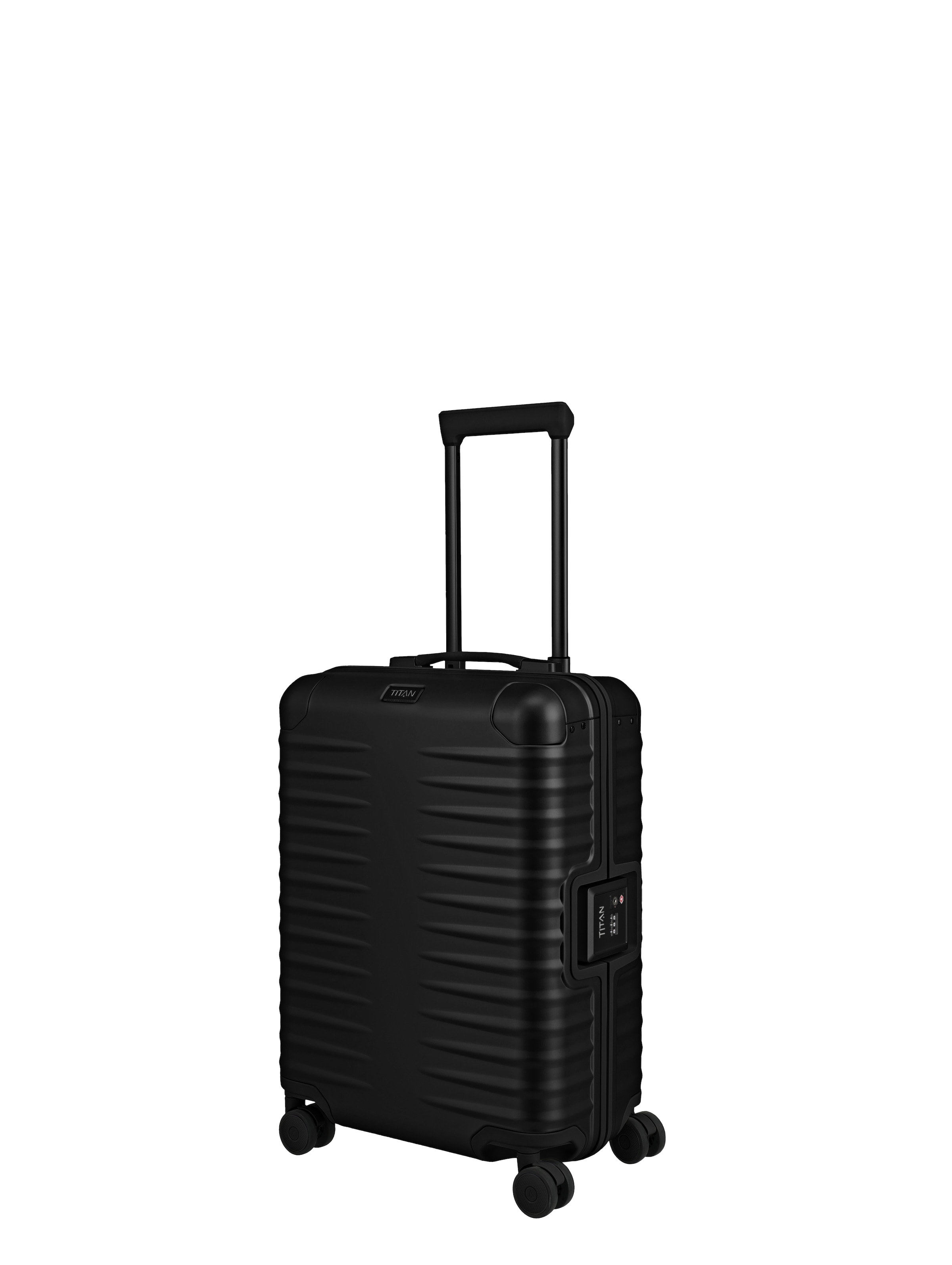 TITAN - Made in Germany Trolley »ETERNITY S23 Aluminium Bordkoffer Made in Germany« 45 l 4 Rollen 100 % Aluminium, Smart Frame und Echtledergriffe