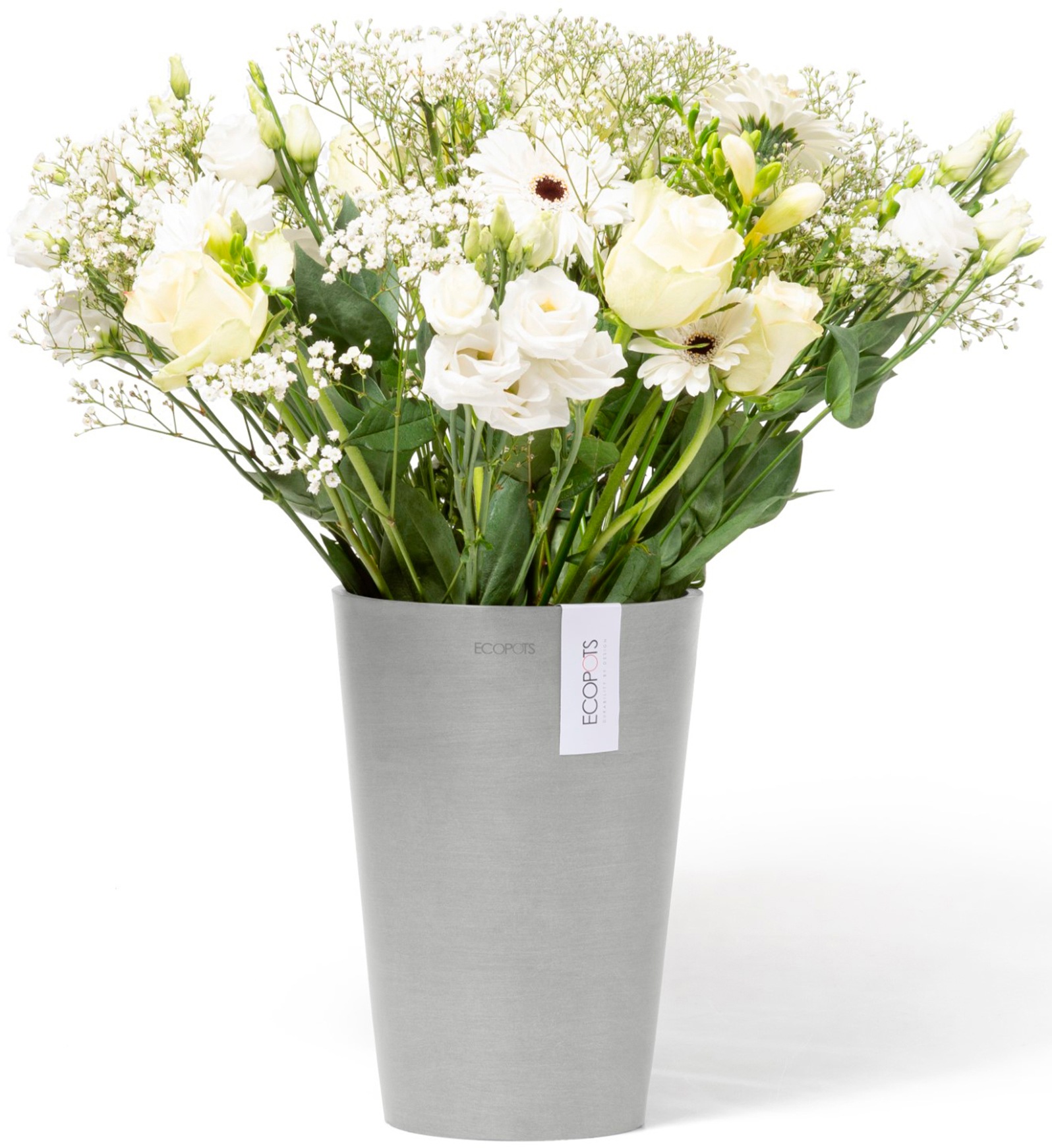 ECOPOTS Blumentopf »Pisa 21 Weißgrau«, für den Innenbereich