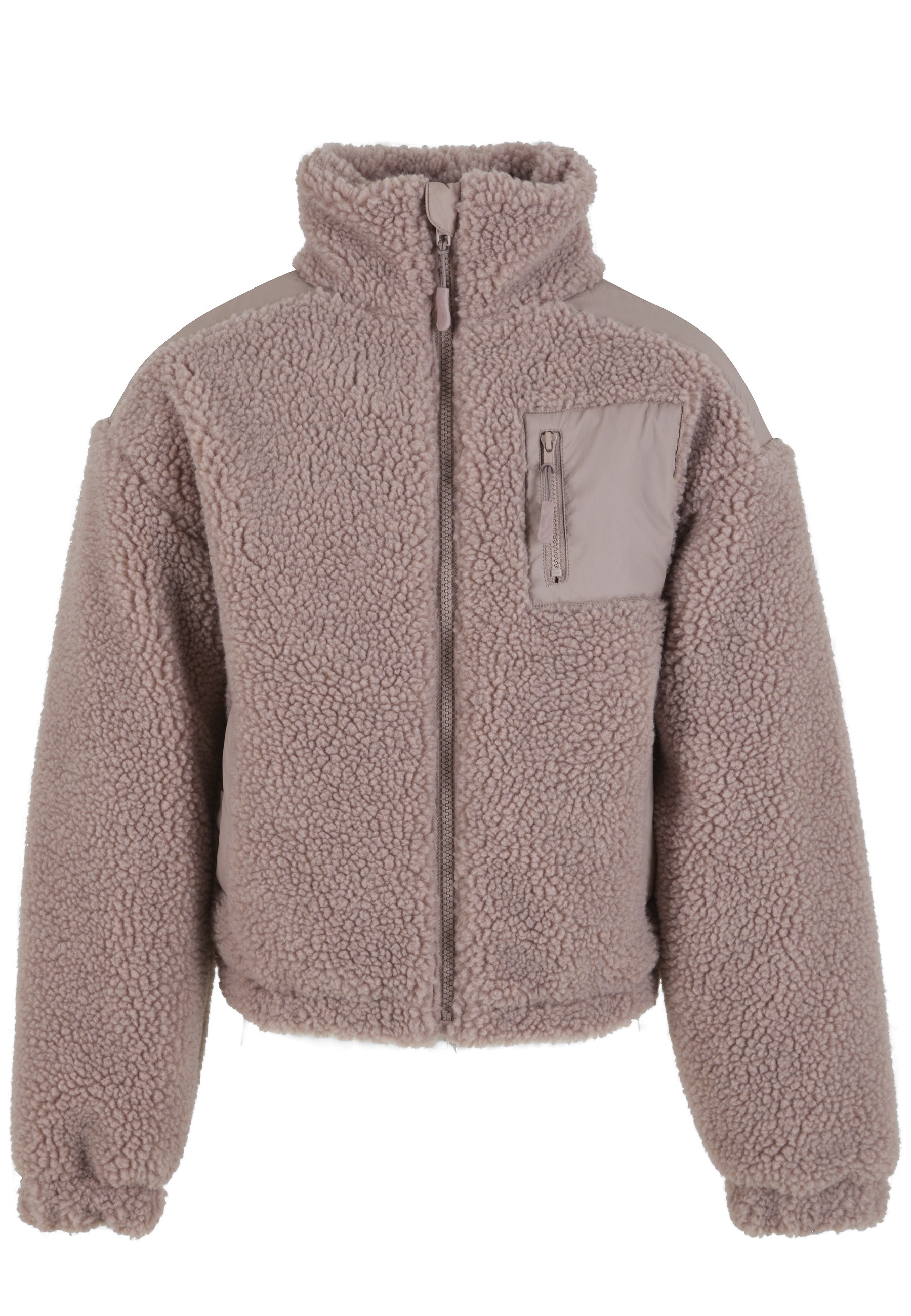 URBAN CLASSICS Winterjacke "Urban Classics Girls Sherpa Mix Jacket" 1 Stk. tlg. ohne Kapuze