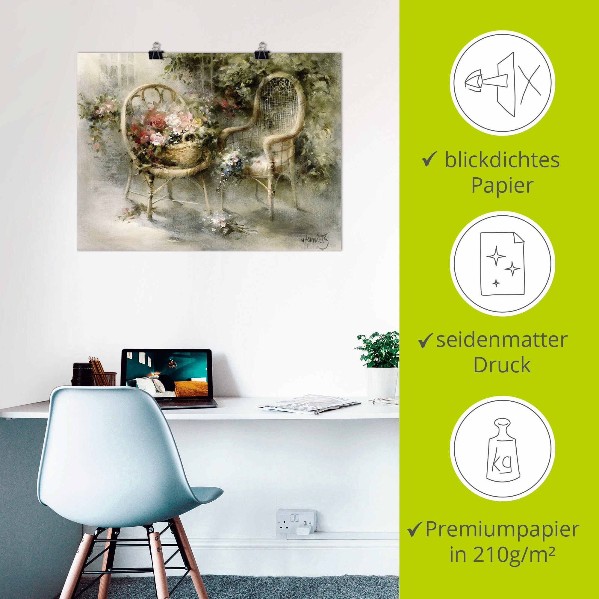 Wandbild ARTLAND "Sommer II", beige (farbe bild(er): naturfarben), B:40cm H:30cm, Bilder, als Leinwandbild, Poster in verschied. Größen 3