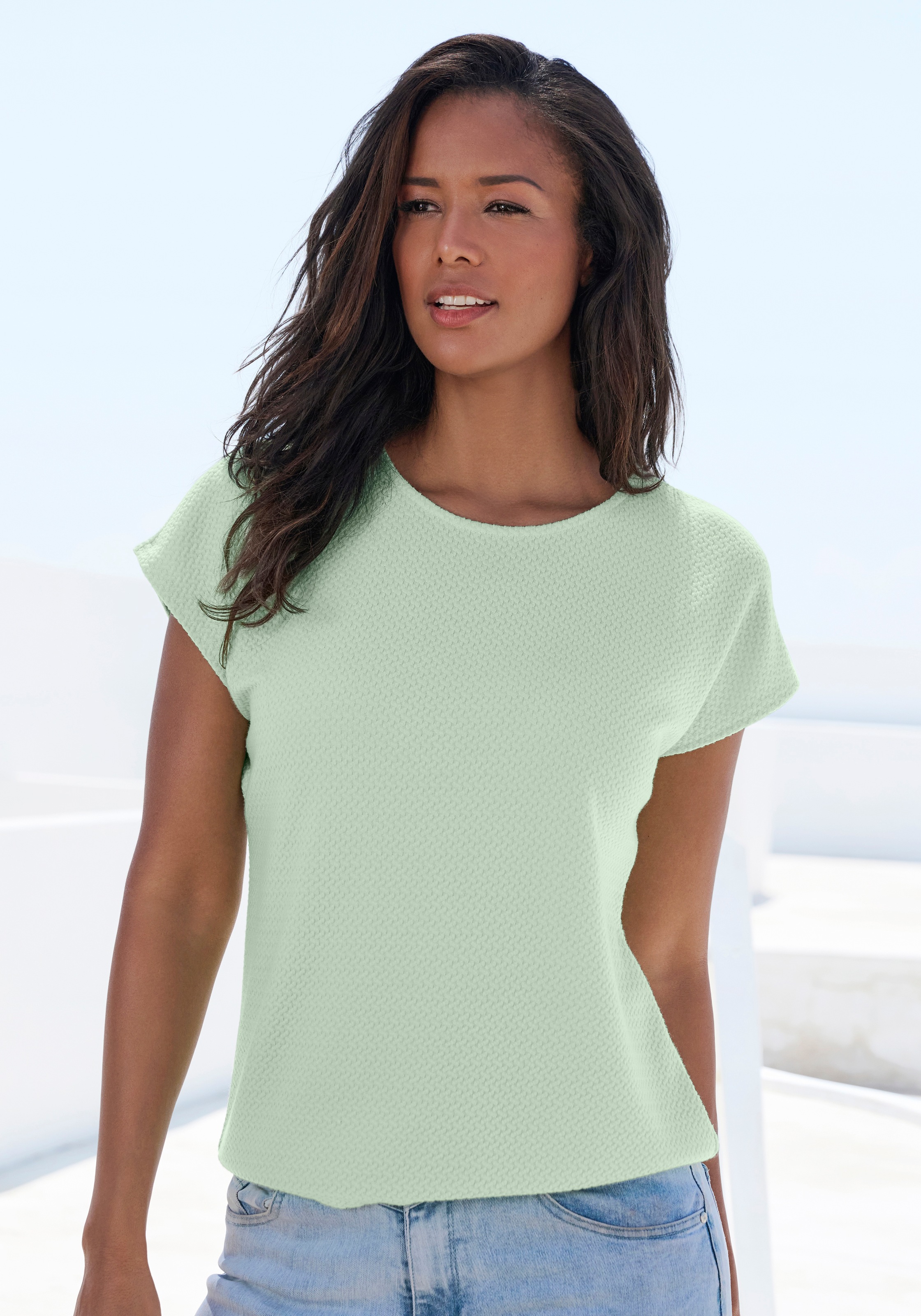 Vivance Kurzarmshirt "aus bügelfreier Strukturqualität im 2er Pack" Packung günstig online kaufen