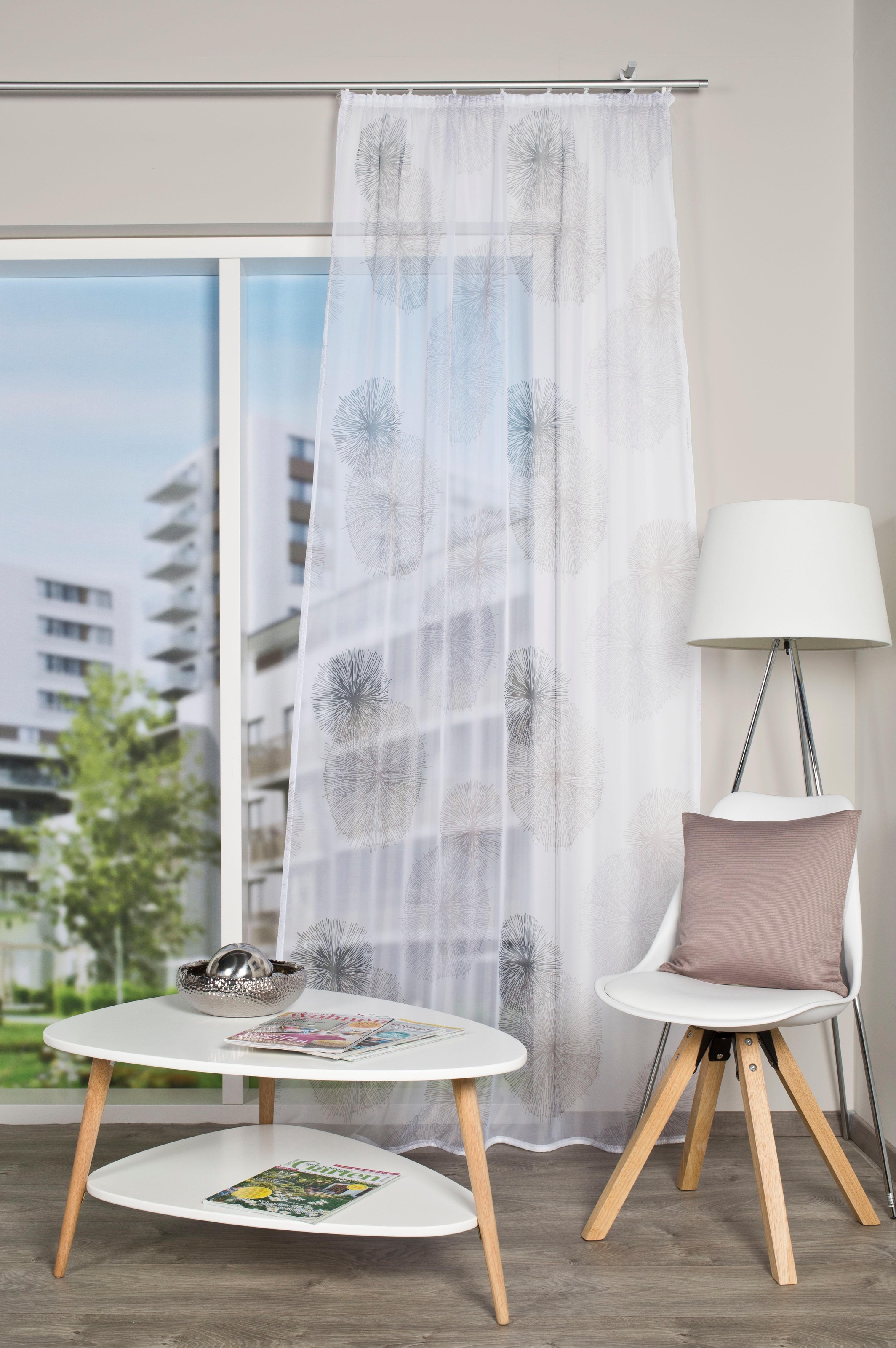 HOME WOHNIDEEN Vorhang "RAWLINS" Kräuselband 1 Stk. tlg. Schal aus Voile be günstig online kaufen