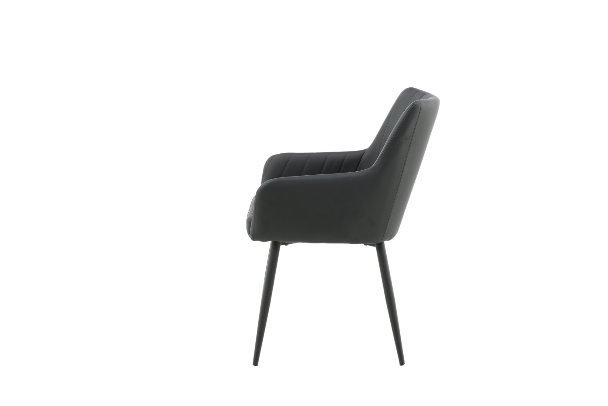 Venture Home Esszimmerstuhl »Comfort, 2er-Set Esszimmerstühle in Schwarz mit Armlehnen, 120 kg« () 2 Stk.Polsterstuhl, PU-Bezug, schwarze Stahlbeine, edel, urban