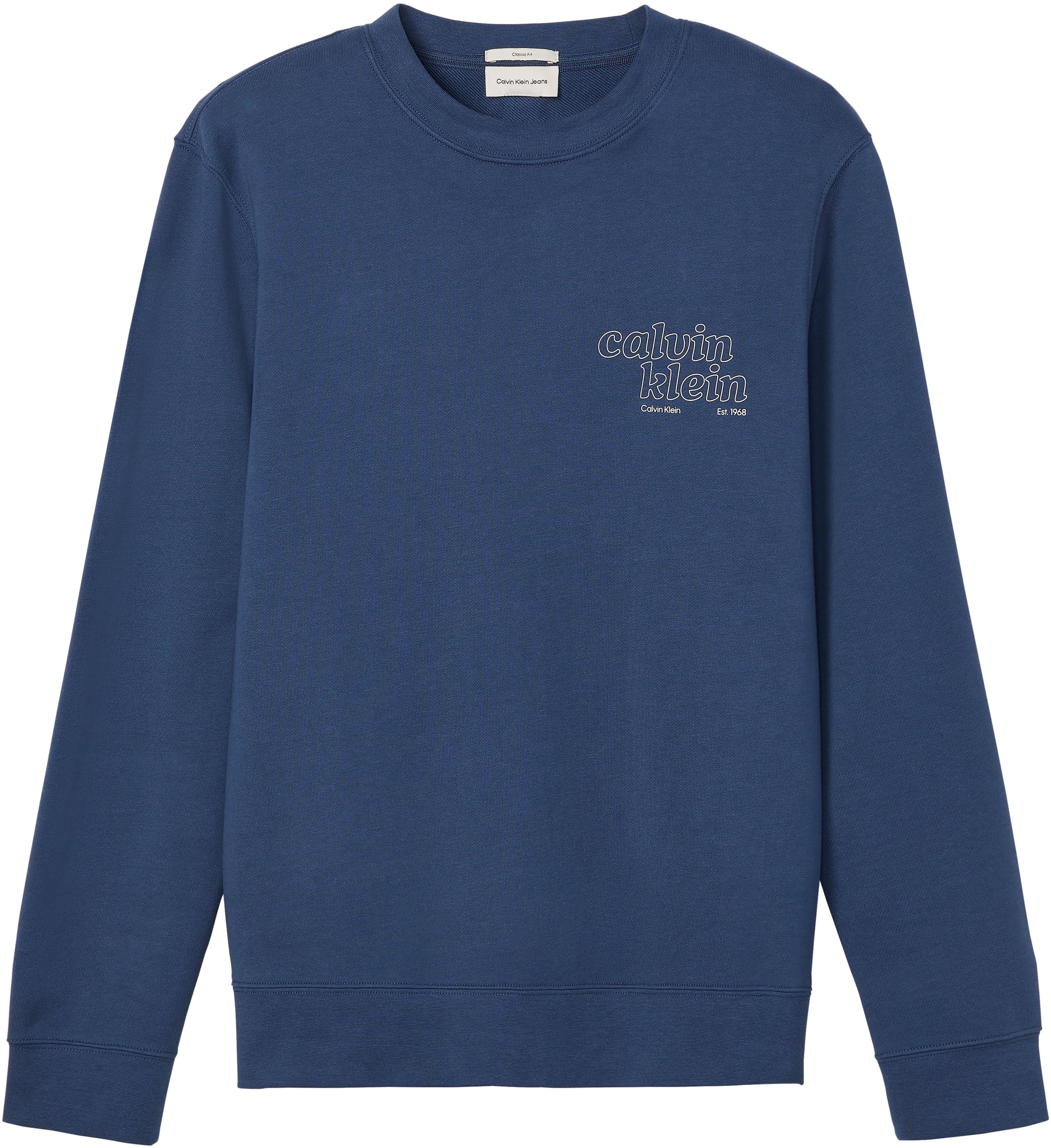 Calvin Klein Sweatshirt , Rundhalsausschnitt, Brustdruck, reine Baumwolle
