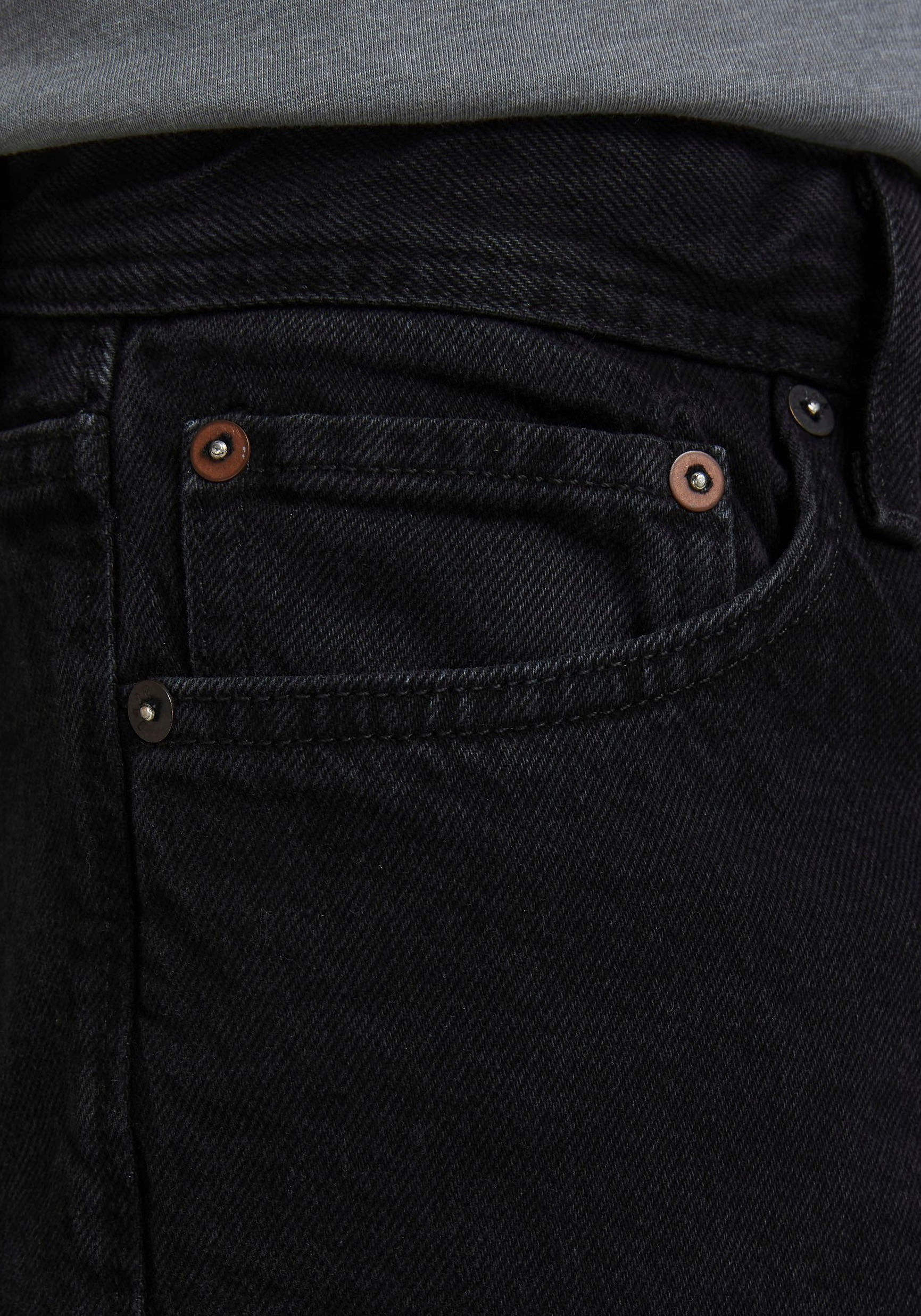 Loose-fit-Jeans JACK & JONES "JJICHRIS JJORIGINAL SBD 921 SN", Herren, Gr. 33, Länge 30, schwarz (schwarz denim1), Denim/Jeans, Obermaterial: 100% Baumwolle, leichte Abriebeffekte, loose fit lang, Jeans, Baumwolle, loose fit 2