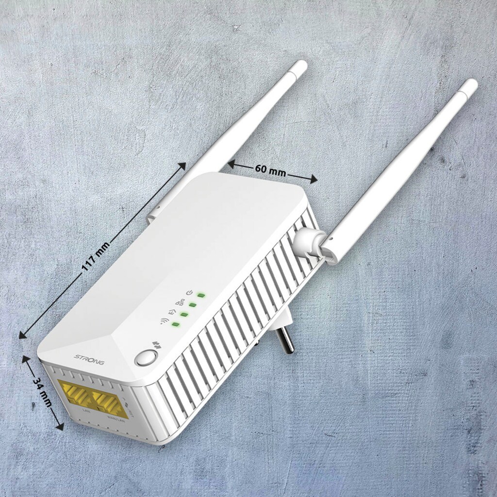 Strong Reichweitenverstärker »Powerline MINI WiFi 600 Mbit/s Set (2 Einheiten)«, (2 St.)
