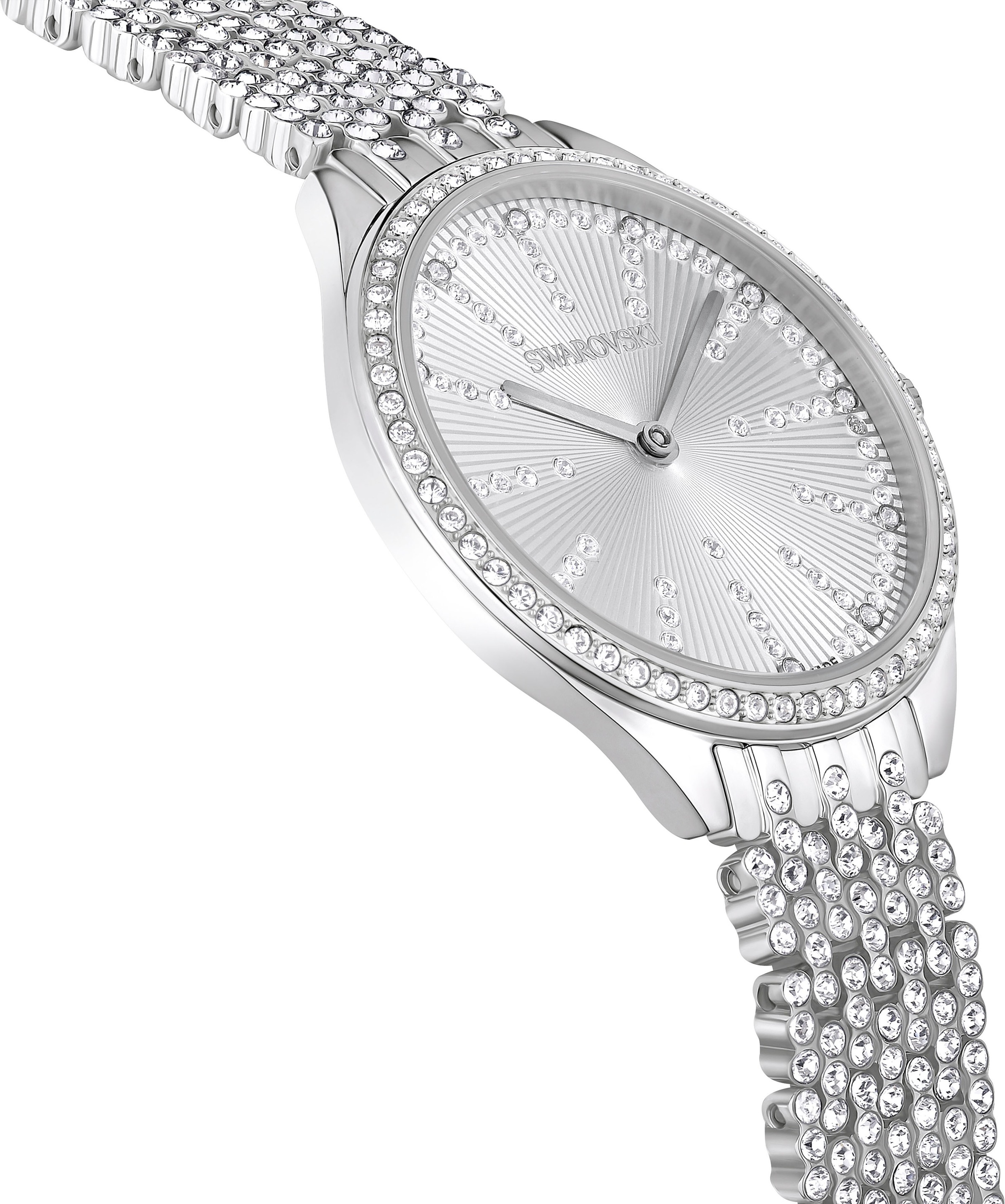 Quarzuhr SWAROVSKI "ATTRACT PAVÈ", silber (silberfarben), Armbanduhren, Damen, Quarzuhr, Armbanduhr, Damenuhr, Swarovski-Kristalle, Swiss Made 3