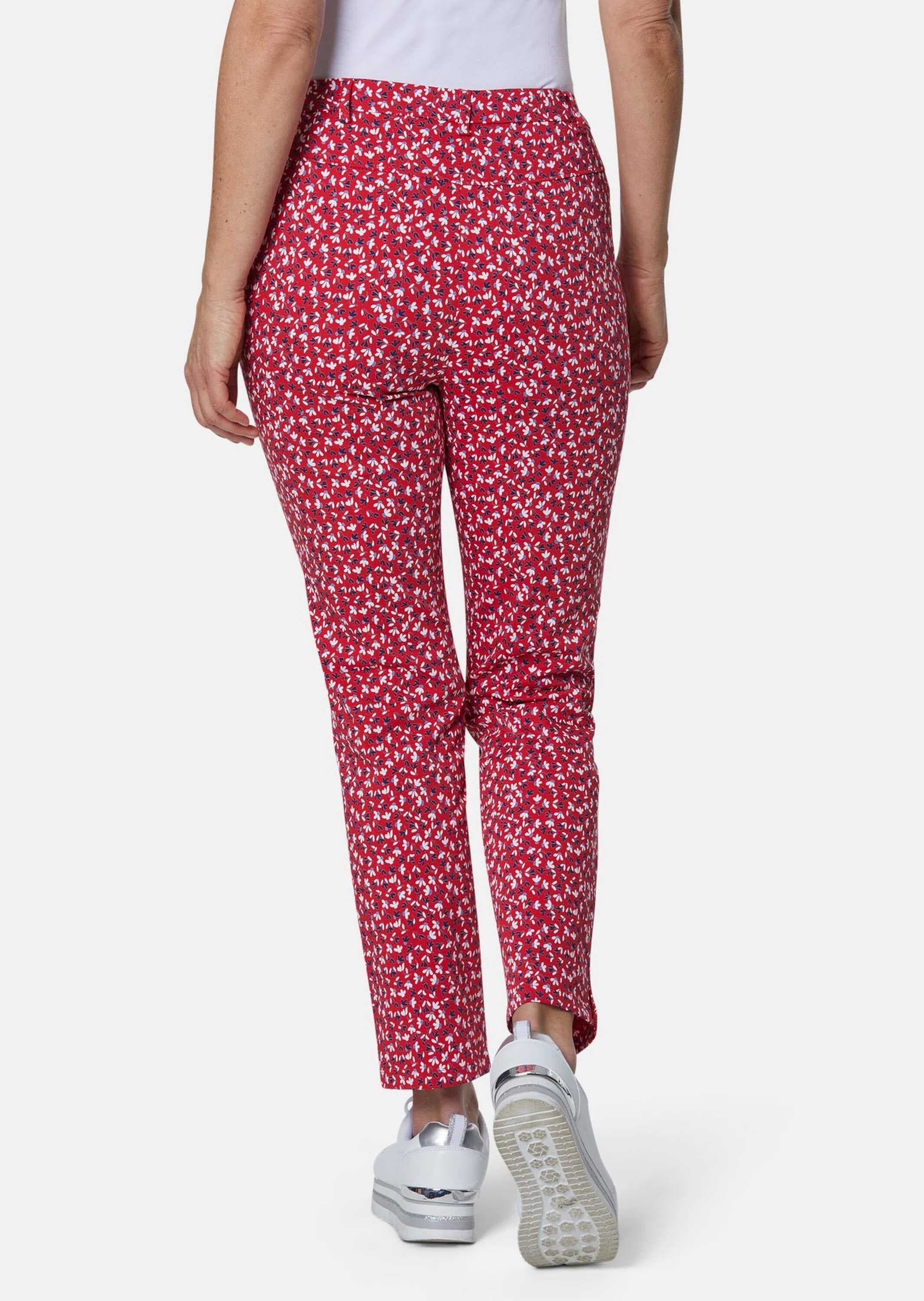 GOLDNER Chinos »Druckhose Druckhose mit ausgefallenem Blumenmuster«