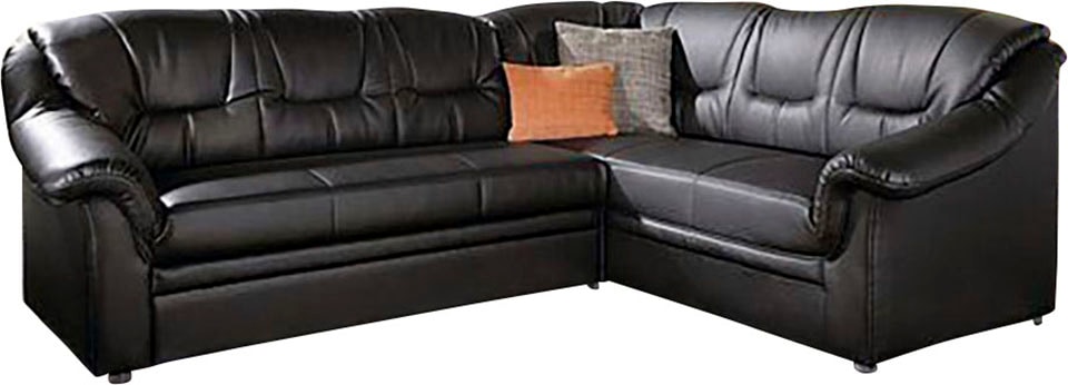 DOMO collection Ecksofa »Montana, zeitlose Rückensteppung, bequeme Armlehnen, L-Form«, wahlweise mit Bettfunktion