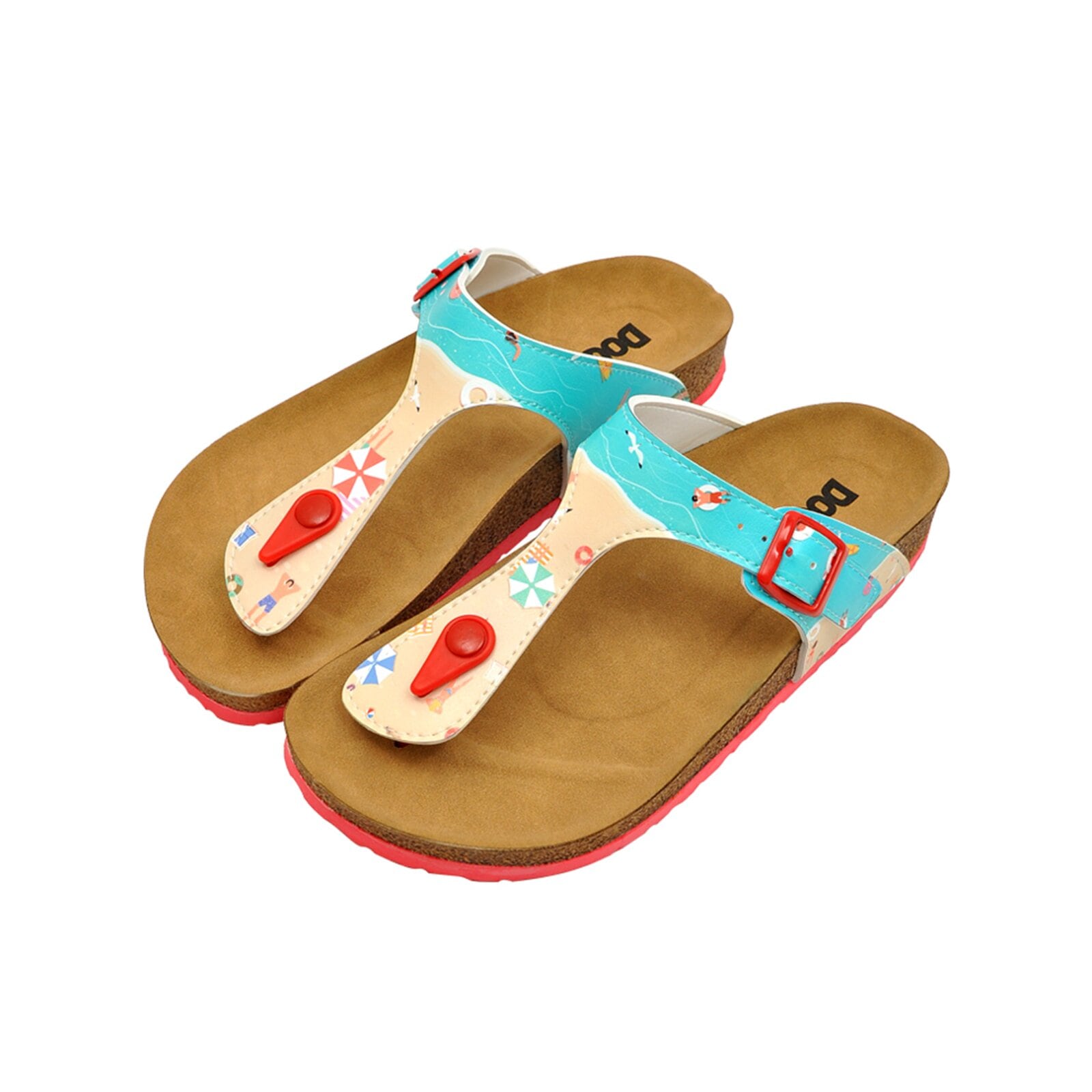 DOGO Zehentrenner »Lila Zehentrenner Yabara With Fish Damen Sandalen«, Vegan