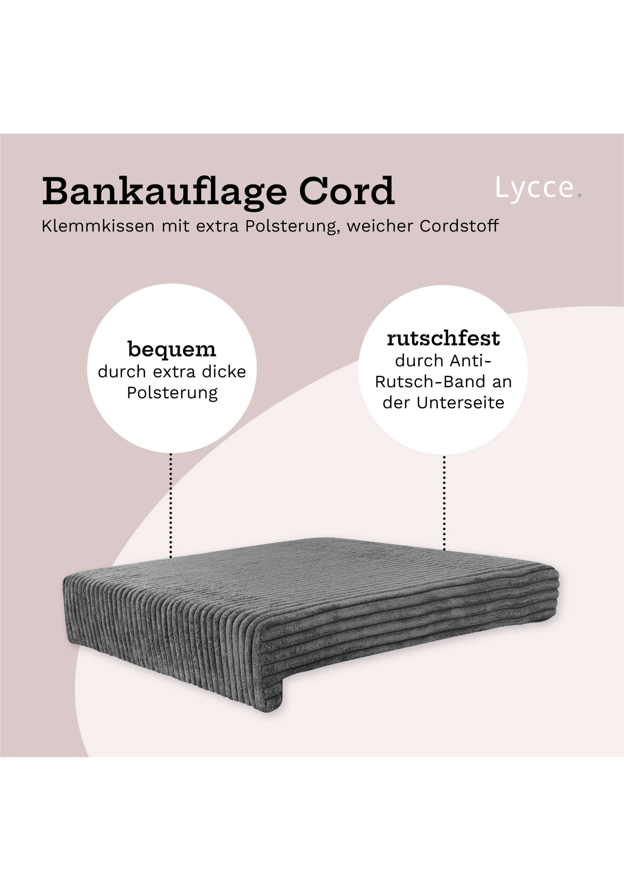 Lycce Bankauflage »Bankauflage Bankauflage Klemmkissen 1 Leiste 1er Pack« 3