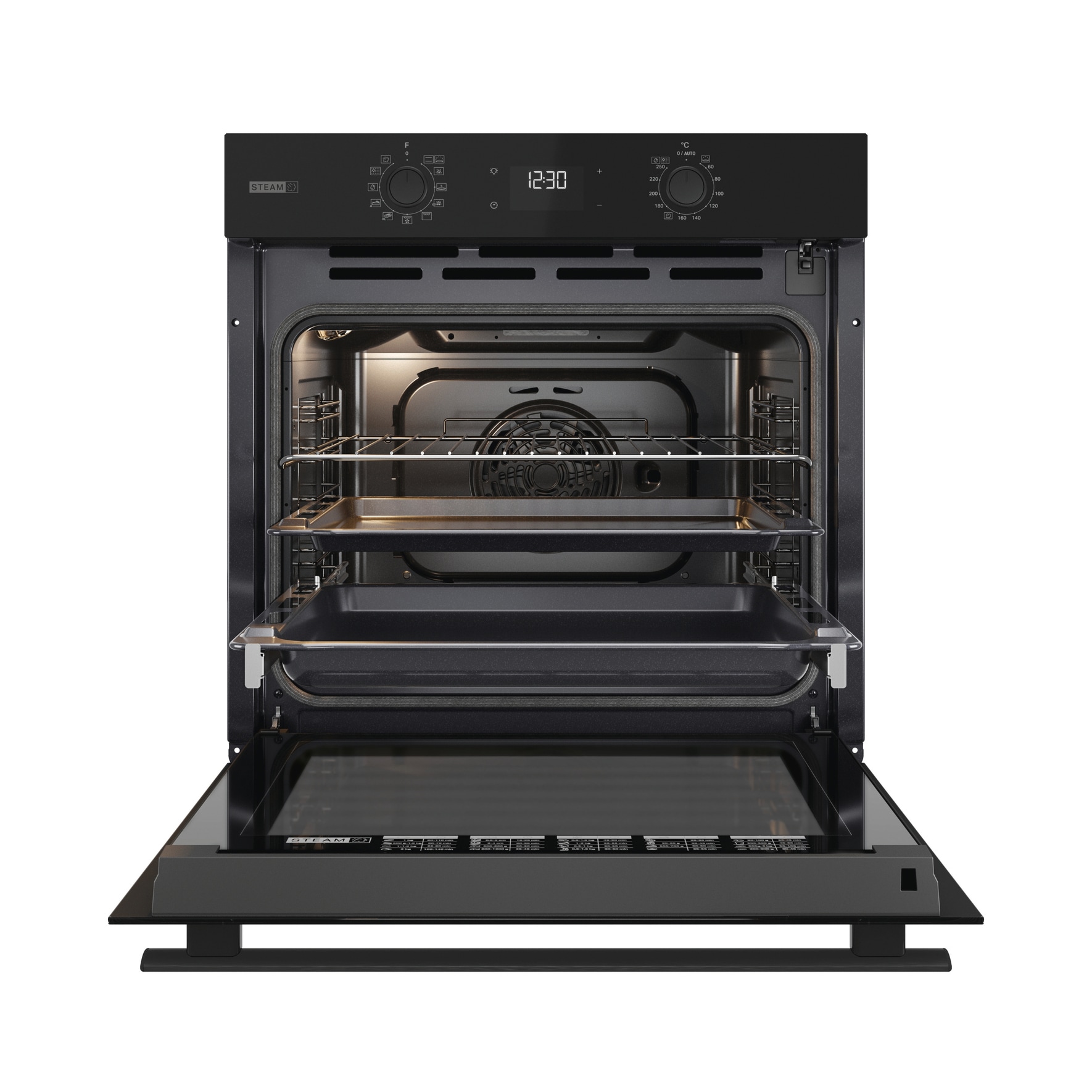 BAUKNECHT Backofen-Set »BAKO 820 Pyro Steam«, mit 1-fach-Teleskopauszug, (Set, 2 St.), GentleSteam - für ein saftiges Inneres und ein knuspriges Äußeres