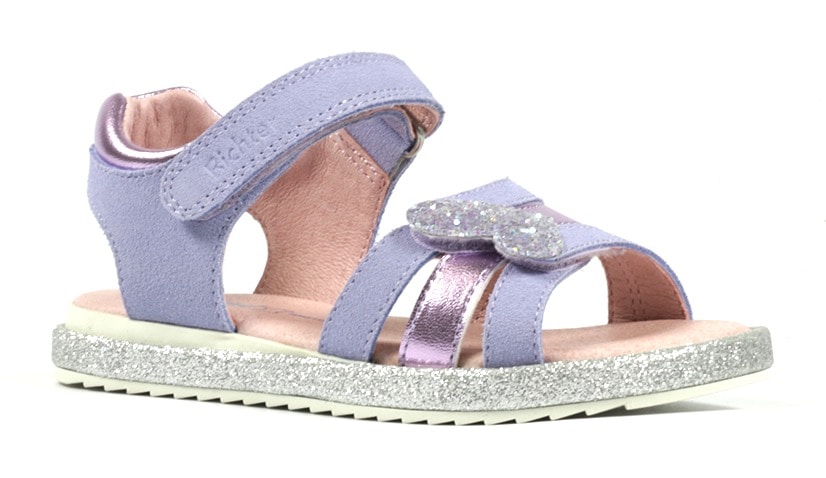 Richter Mädchen Sandalen – Glitzer-Flitzer Aus Leder Mit Klettverschluss