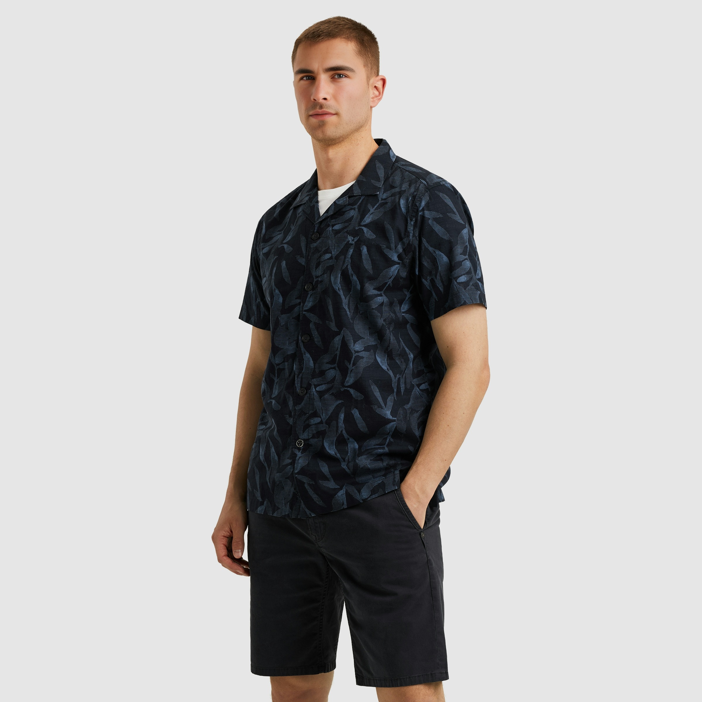 PME LEGEND Kurzarmhemd "Short Sleeve Shirt Print On Ctn Slub", mit floralem günstig online kaufen
