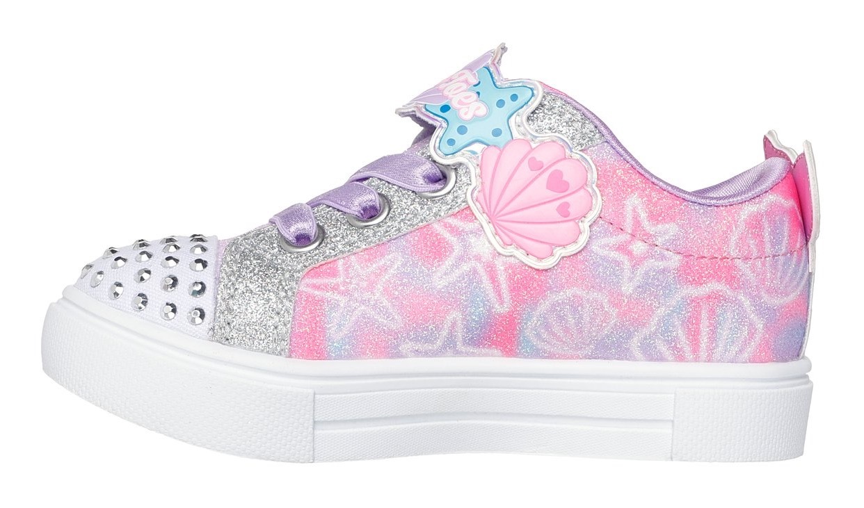 Skechers Lauflernschuh »TWINKLE SPARKS LIGHTS«, Sneaker,Blink,-Klettschuh mit Glitzer, Größenschablone zum Download