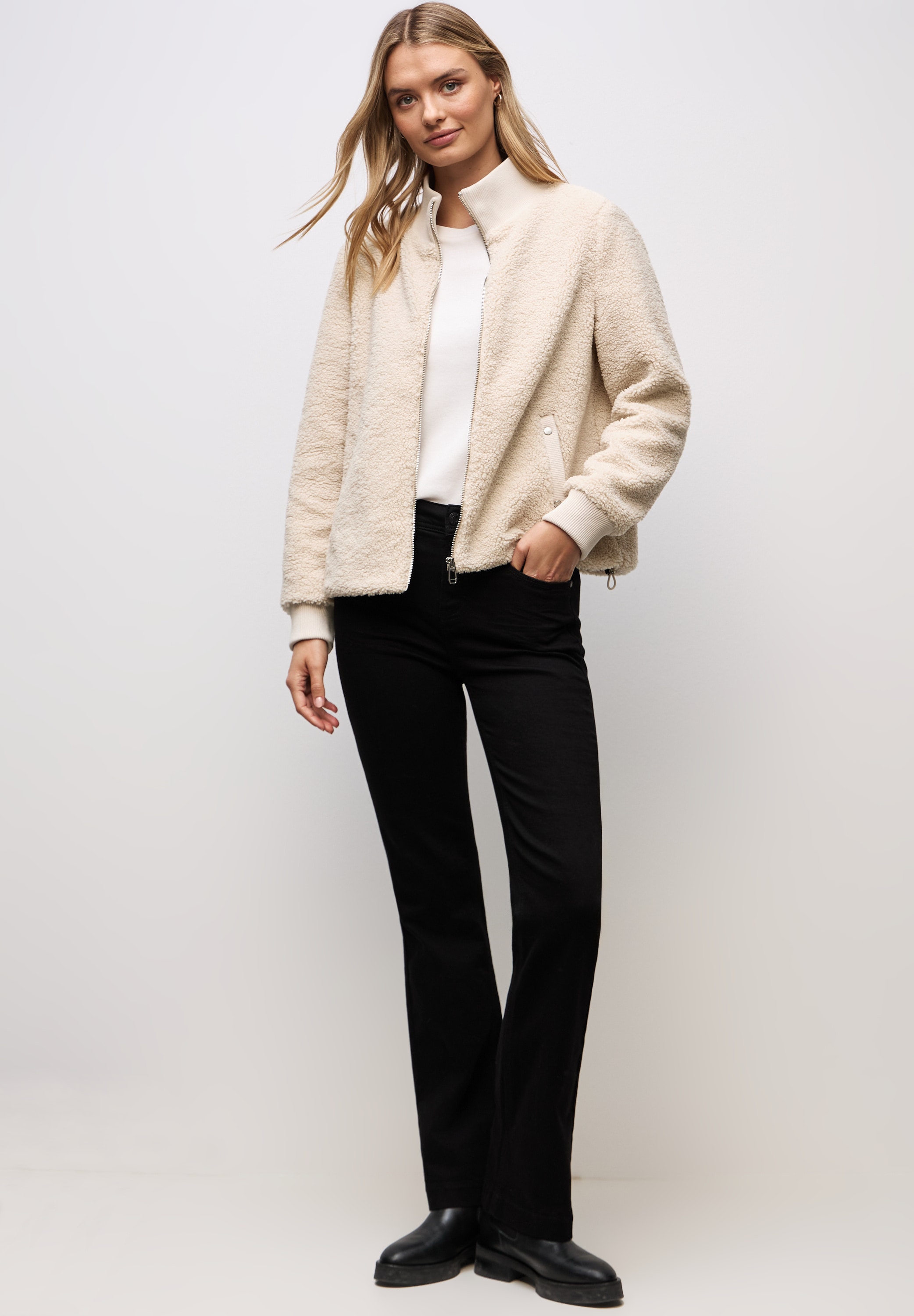 STREET ONE Fellimitatjacke ohne Kapuze