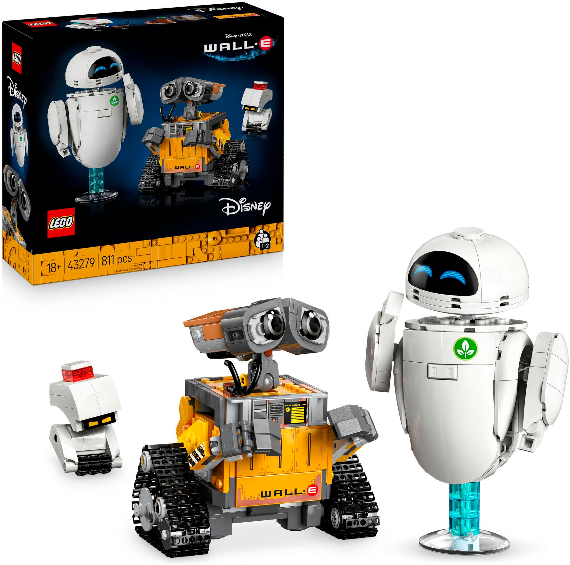 LEGO Damen Konstruktionsspielsteine "WALL-E und EVE (43279), LEGO Disney Pixar"bunt, Kunststoff, Spielbausteine, Made in Europe