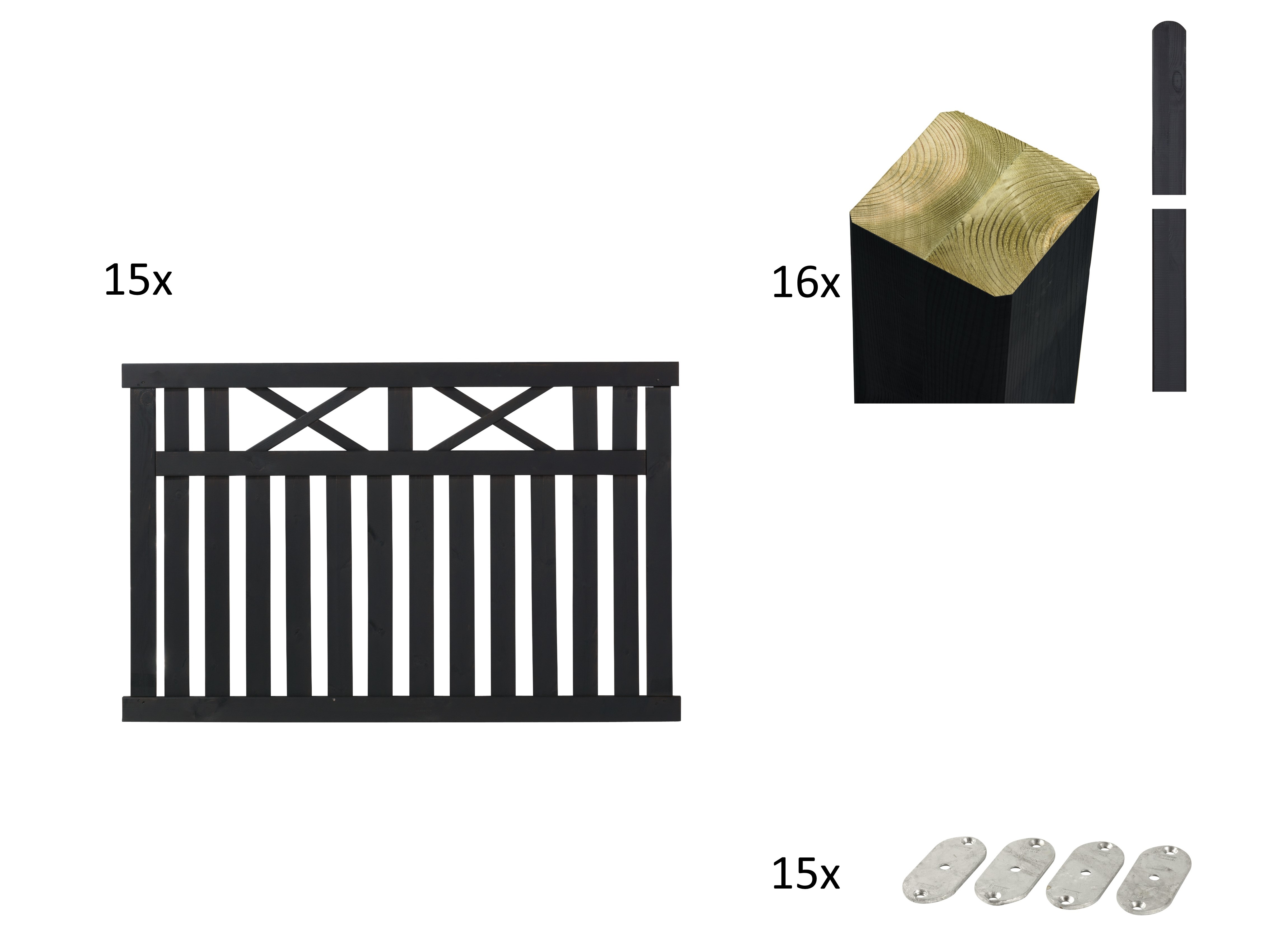 Thumbnail - PLUS Gartenzaun "Vinesse" Höhe: 96 cm, Gesamtlänge: 4,86 bis 23,94 m