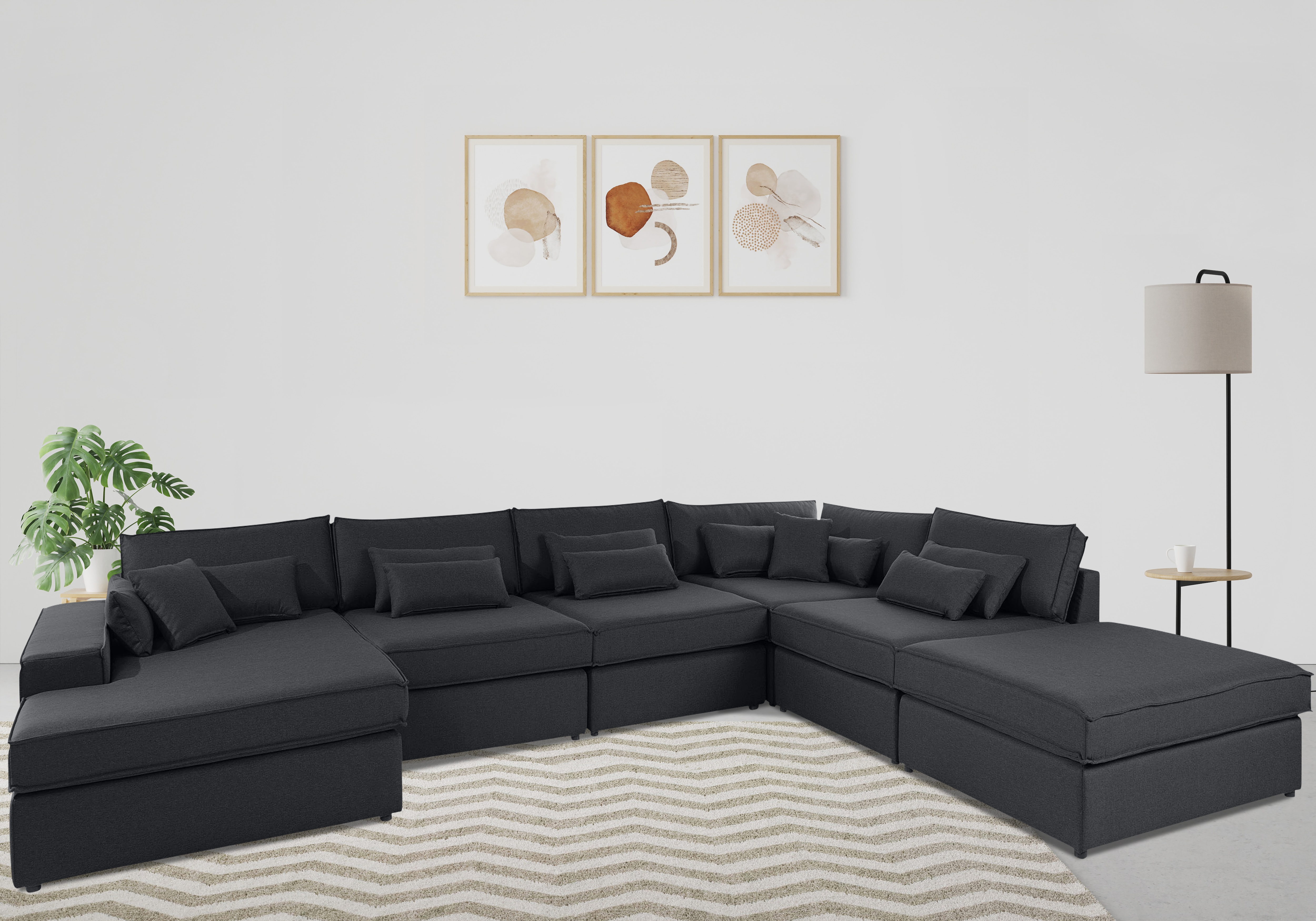 OTTO home Wohnlandschaft "Enid U-Form" 6 Teile, bestehend aus Modulen, in vielen Bezügen, auch in Breitcord