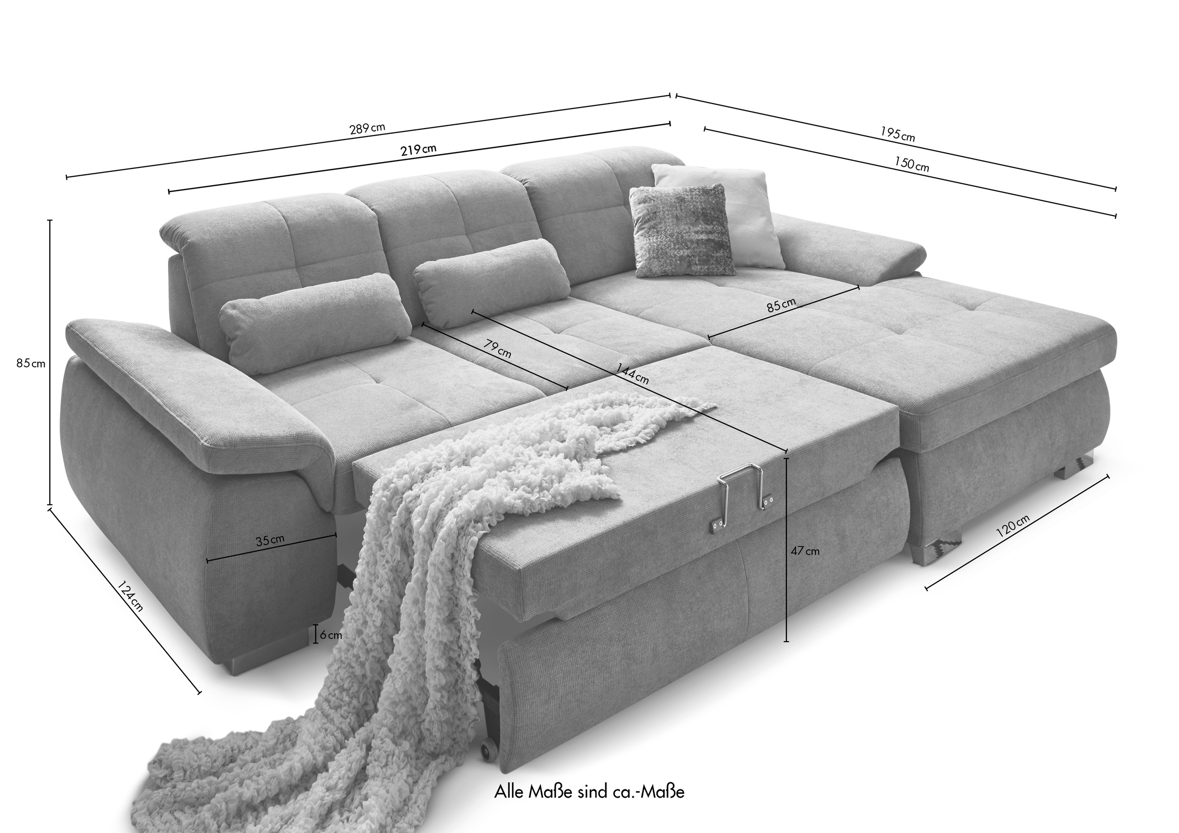 Die PlanBar Ecksofa »MP-IN16037 L-Form mit Federkern-Polsterung«, mit Sitztiefenverstellung & Zierkissen